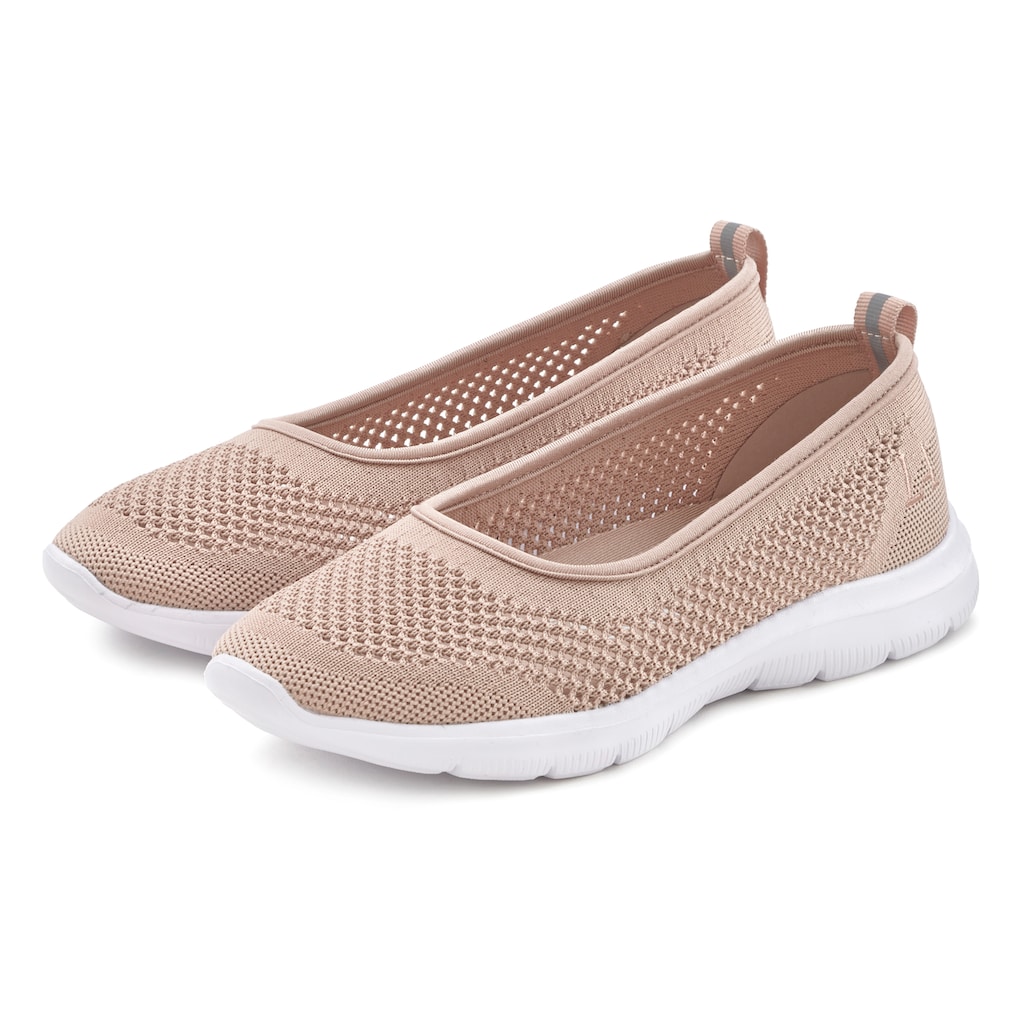 LASCANA Sneaker Ballerinas, ultraleichter Slipper aus leichtem Mesh mit weicher Innensohle VEGAN