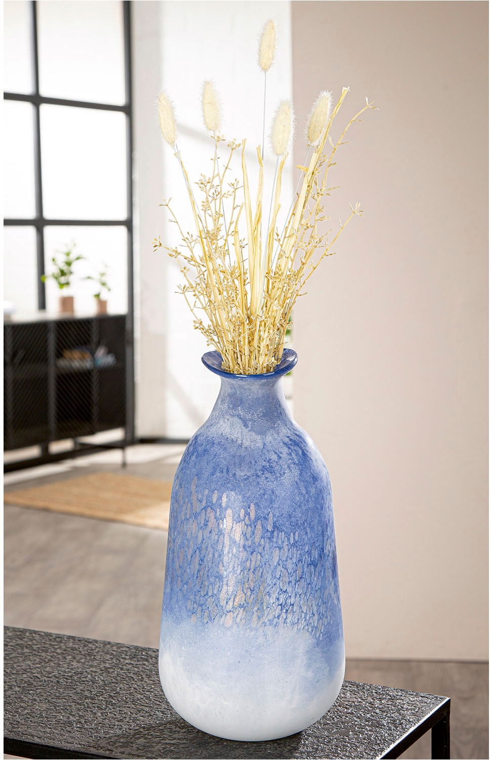 GILDE Tischvase »Vase Azur blau H. 37 cm«