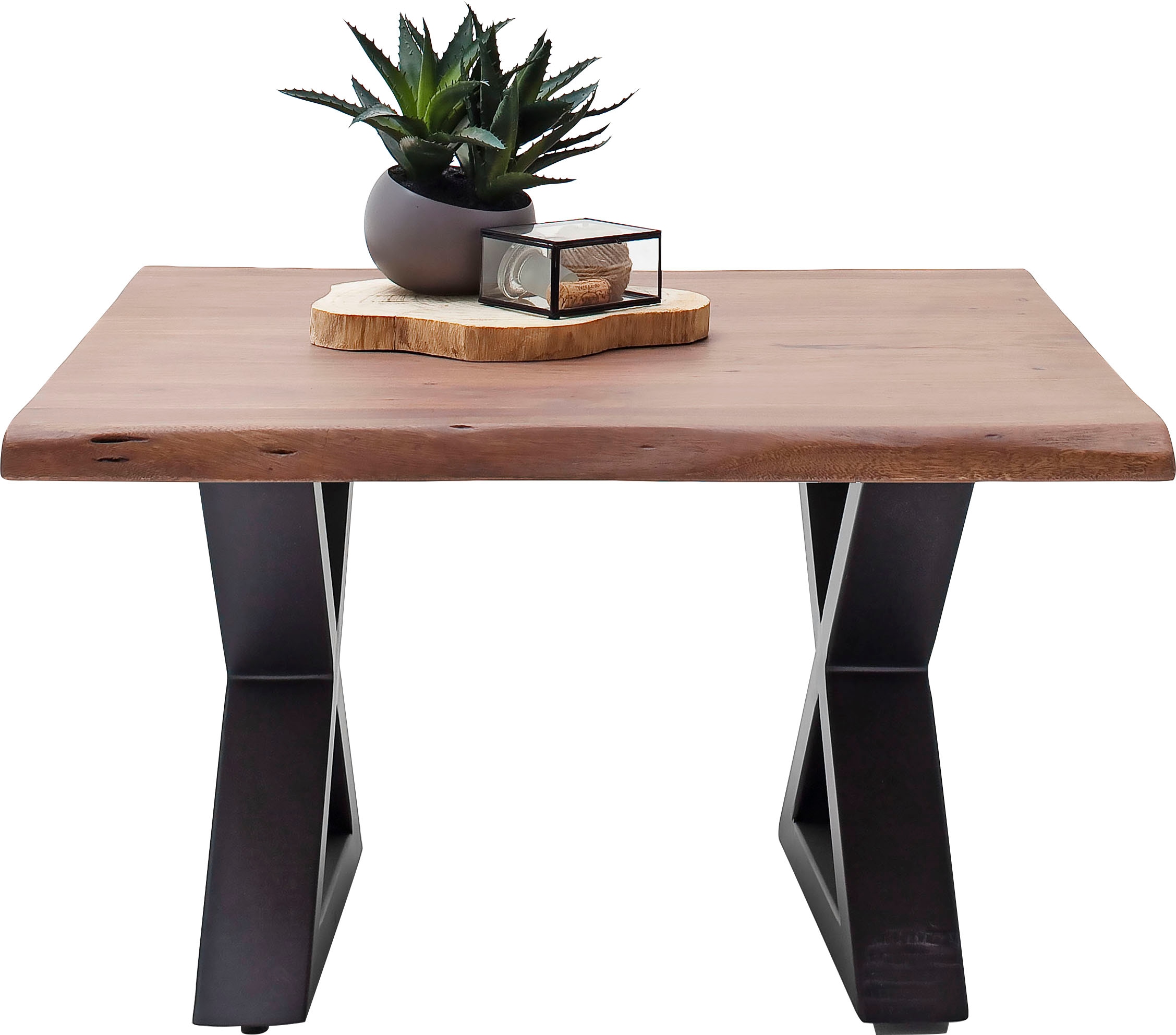 MCA furniture Couchtisch »Cartagena«, Couchtisch Massivholz mit Baumkante  und natürlichen Rissen und Löchern auf Raten kaufen