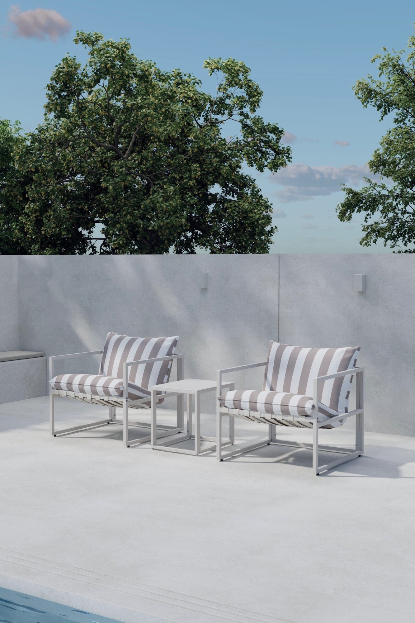 Venture Home Gartenlounge-Set »Messina, großzügiges Outdoor-Set für hohen Sitzkomfort« 3 tlg. Loungemöbel mit Stoffbezug, angenehm, weich