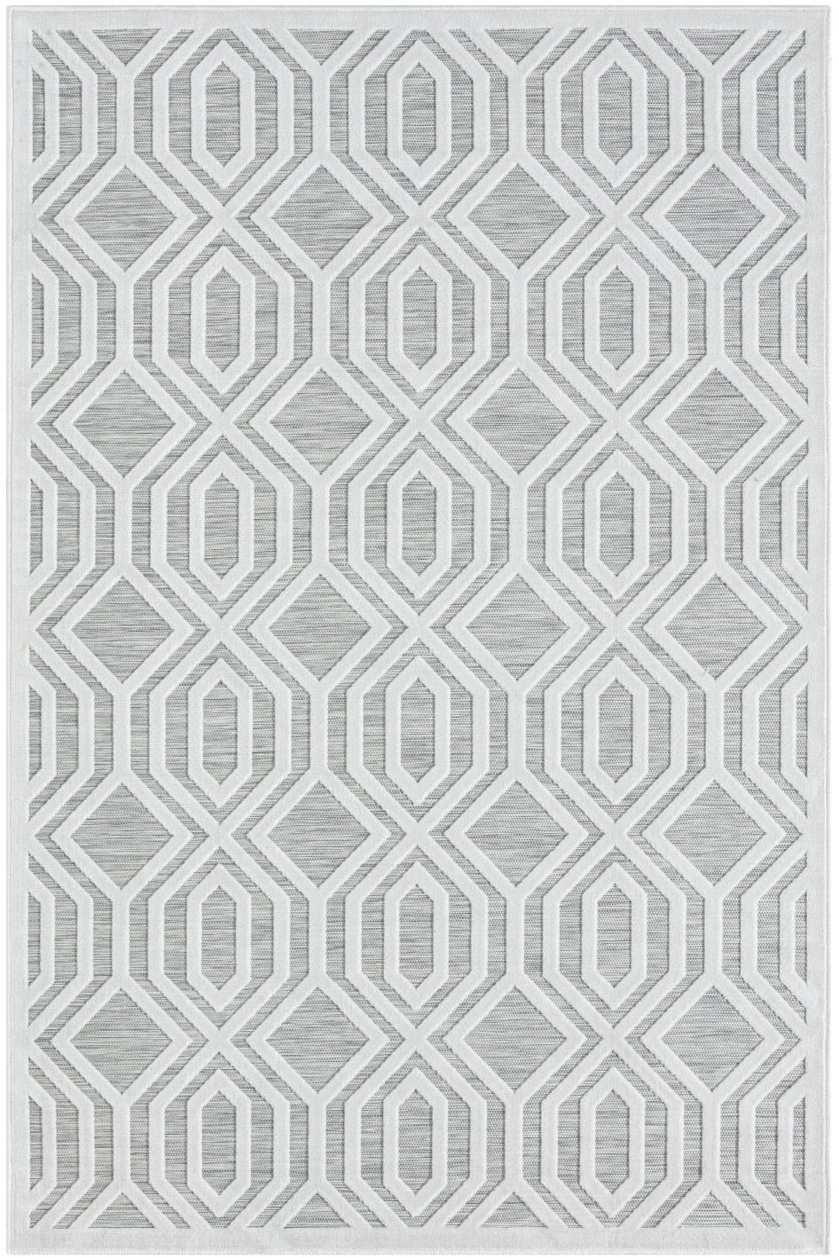 Myflair Möbel & Accessoires Teppich »Haven Lagerräumung«, rechteckig, 8 mm Höhe, Rauten Motiv, Hoch-Tief Effekt, Outdoor geeignet, Balkon, Terrasse
