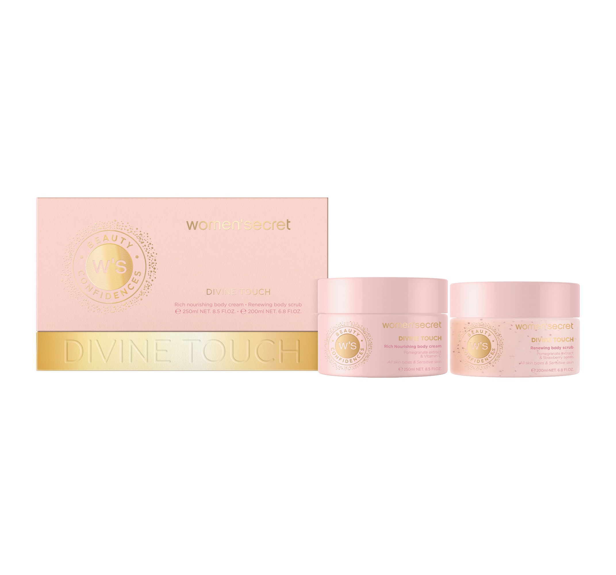 women'secret Duft-Set »Giftset - S - Divine Touch« Set, 2 B.Cream 250ml + B.Scrub 200ml
