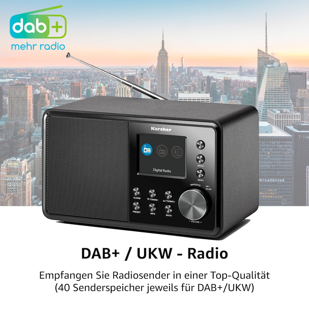 Karcher Digitalradio (DAB+) »DAB 3000«, (Digitalradio (DAB+)-FM-Tuner mit RDS-UKW mit RDS 3 W)