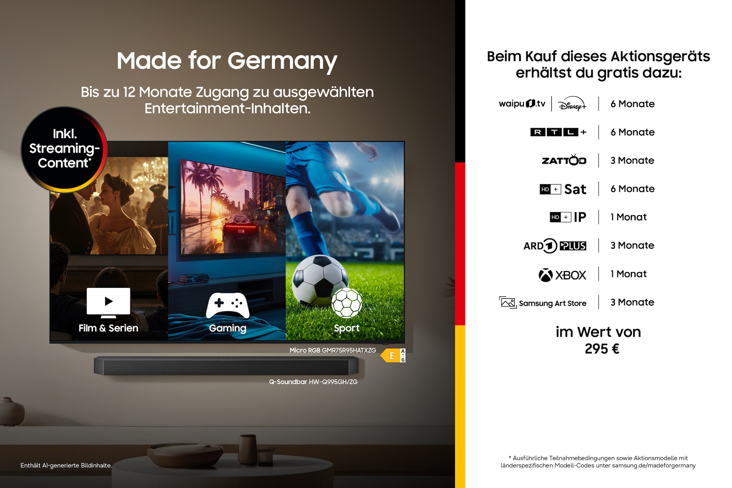 Samsung QLED-Fernseher »GQ75QN80HAU« 189 cm/75 ″ Smart-TV Real QLED Mini-LEDs, Motion Xcelerator 144 Hz, Gaming Hub, Dolby Atmos