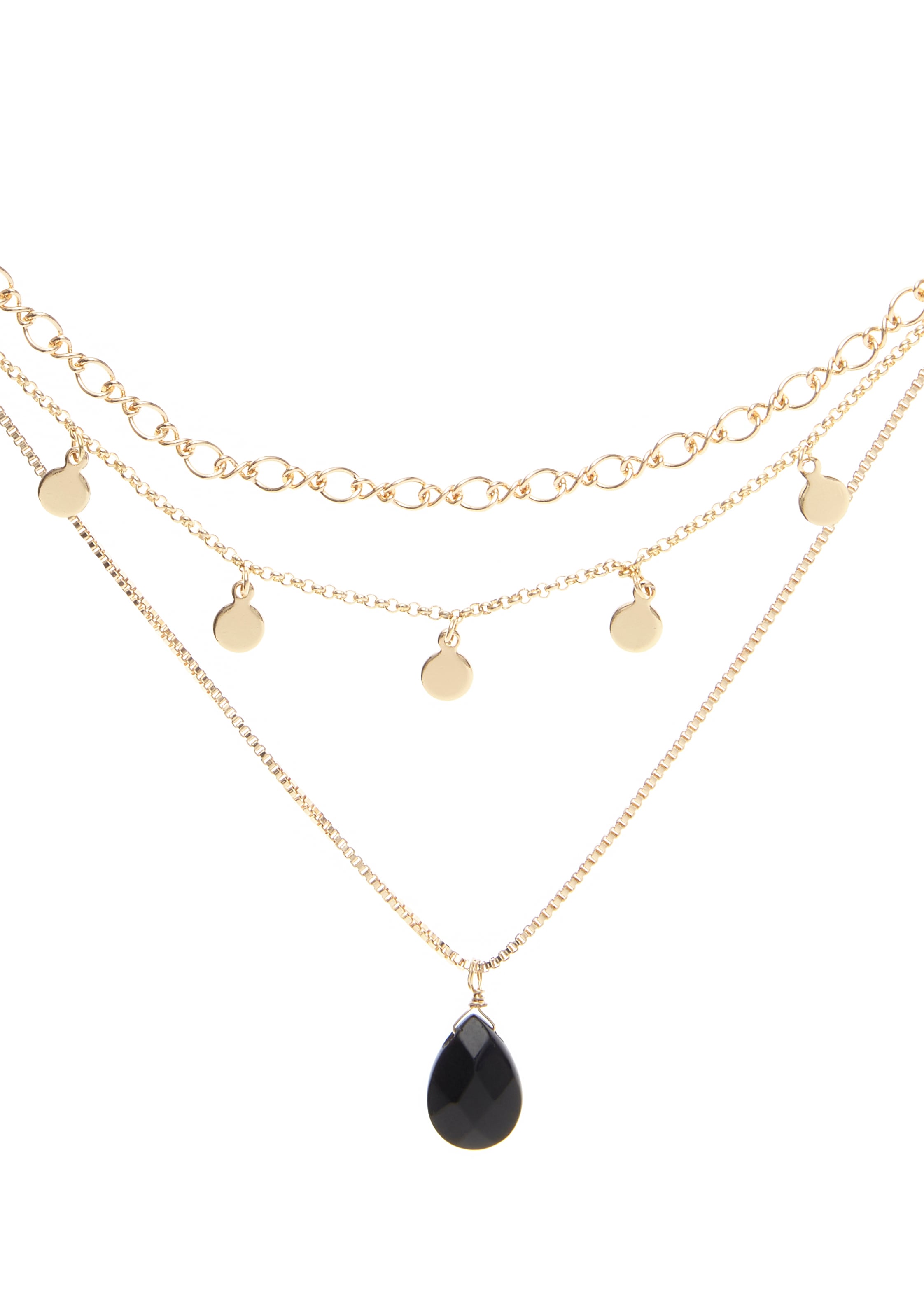 LASCANA Kette mit Anhänger mit Natursteinanhänger, mehrreihiges Kettenset,Halskette, Halsschmuck