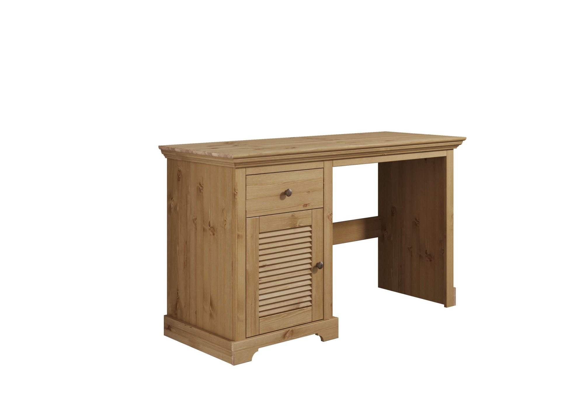 Home affaire Schreibtisch »Ayanna«, Massivholz, mit Schublade und Tür, Lamellenfront, Breite 130 cm