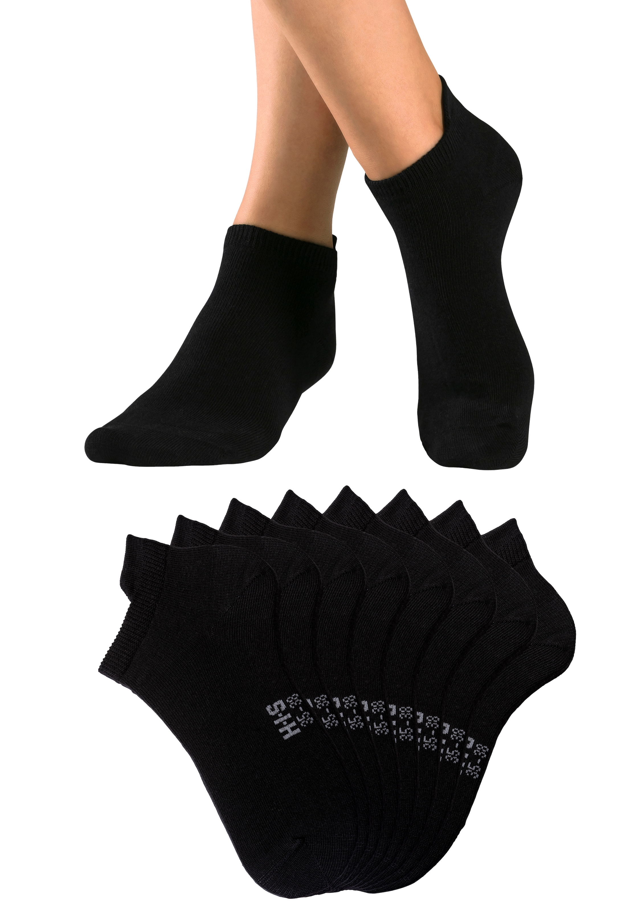 H.I.S Sneakersocken, (Packung, 8 Paar), mit verlängertem Bündchen hinten