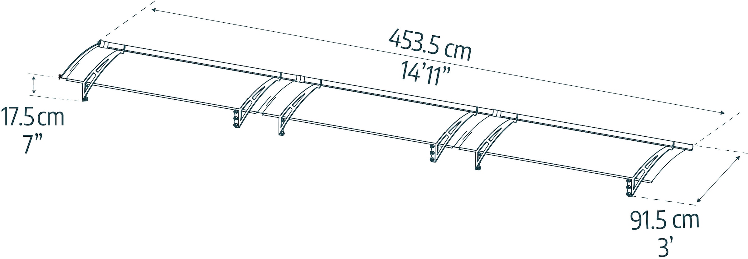 Palram - Canopia Pultvordach »Aquila Alu Vordach«, robuste Aluminiumstruktur