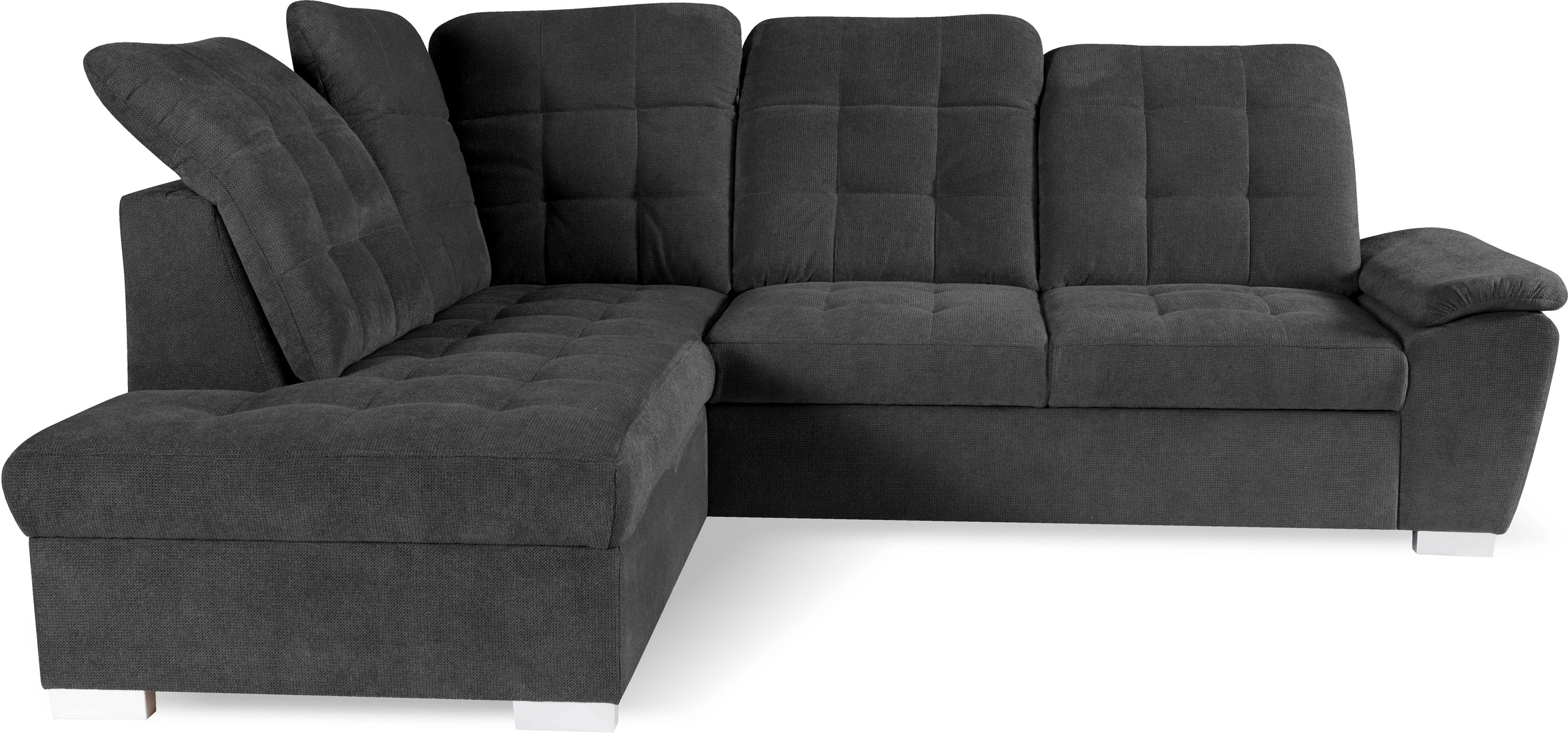 WERK2 Ecksofa »Brindisi, bequem und komfortabel, L-Form«, mit verstellbaren Kopfteilen, Bettfunktion & Bettkasten