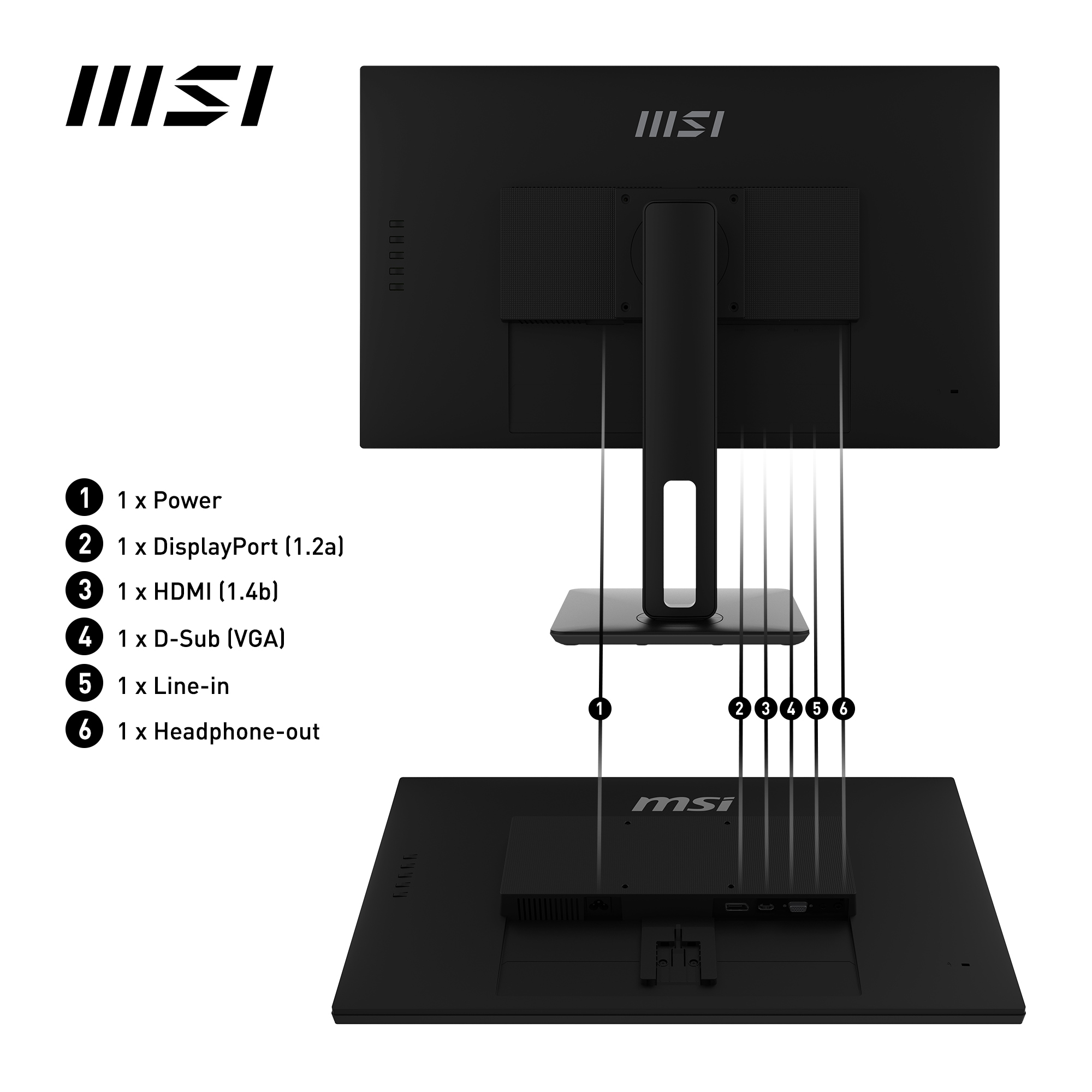 MSI LED-Monitor »PRO MP271AP«, 68,6 cm/27 Zoll, 1920 x 1080 px, Full HD, 1 ms Reaktionszeit, 100 Hz, höhenverstellbar, 3 Jahre Herstellergarantie