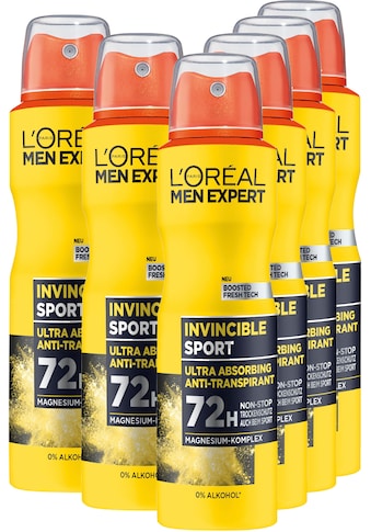 L'ORÉAL PARIS MEN EXPERT Deo-Spray »Deo Spray Invincible Sport«, (Packung), 5+1 kaufen