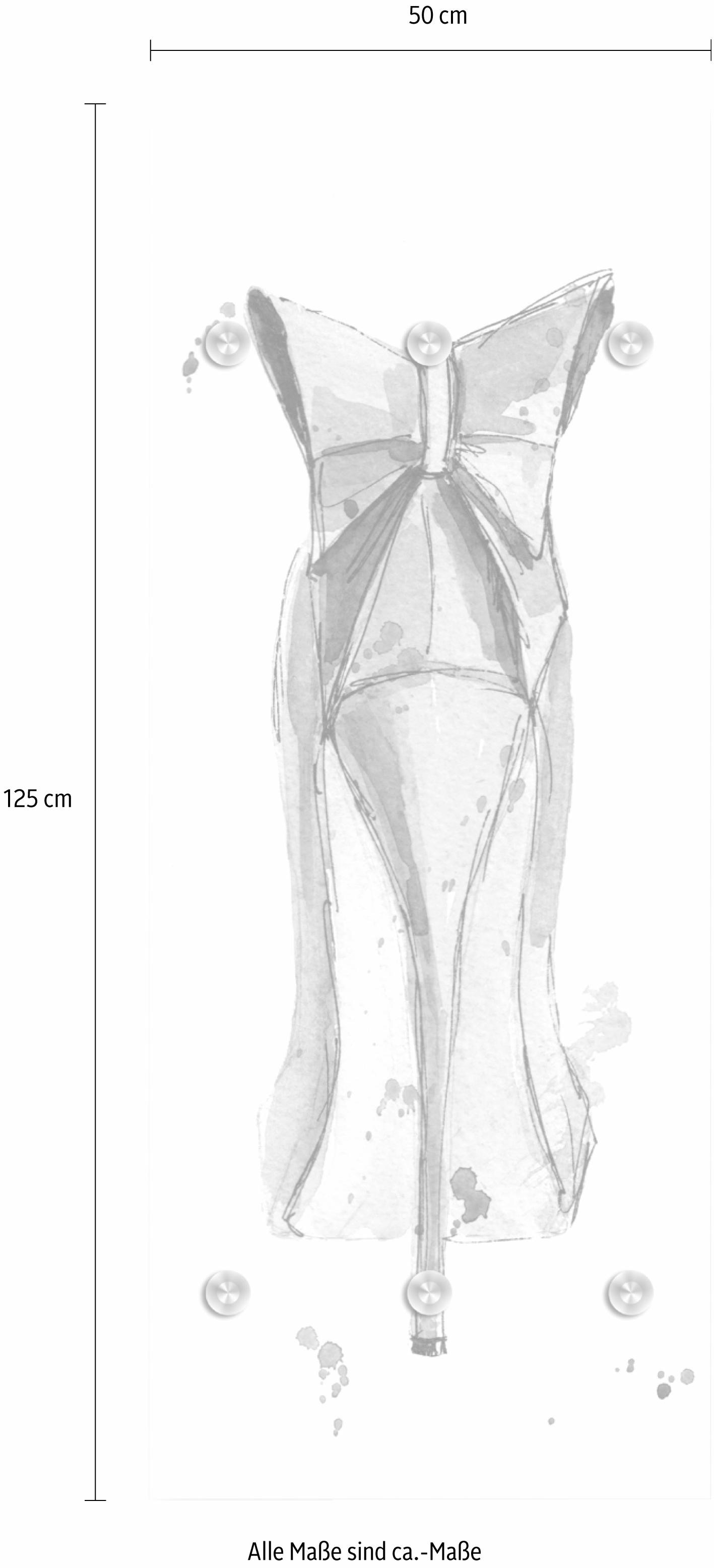 queence Garderobenleiste »High Heel von hinten«, mit 6 Haken, 50 x 120 cm