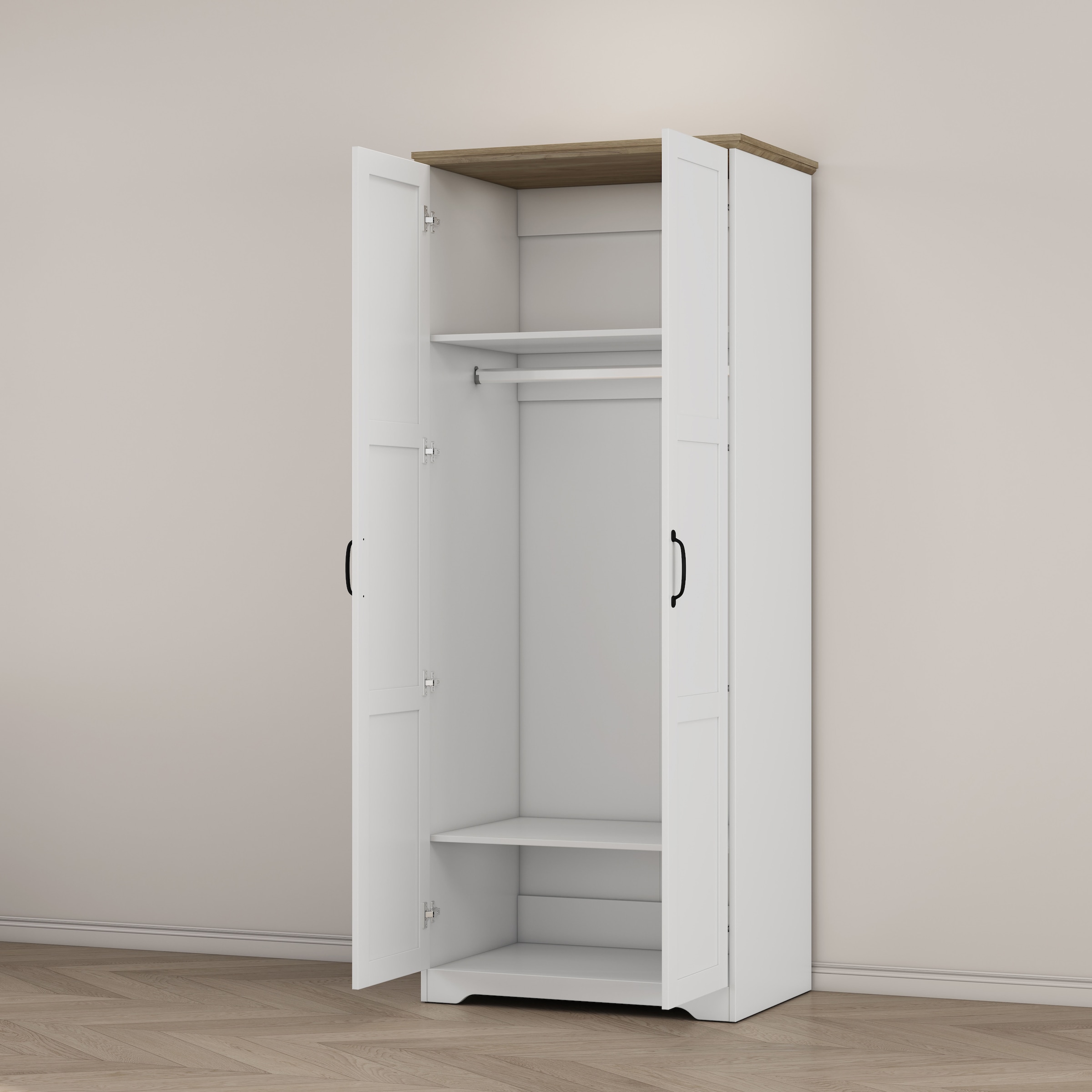 OTTO home Kleiderschrank »Emmilia Schrank Schlafzimmerschrank im Landhaus Design« Landhaus Schrank mit  2 Türen in Breite 82,7cm, Höhe 2m