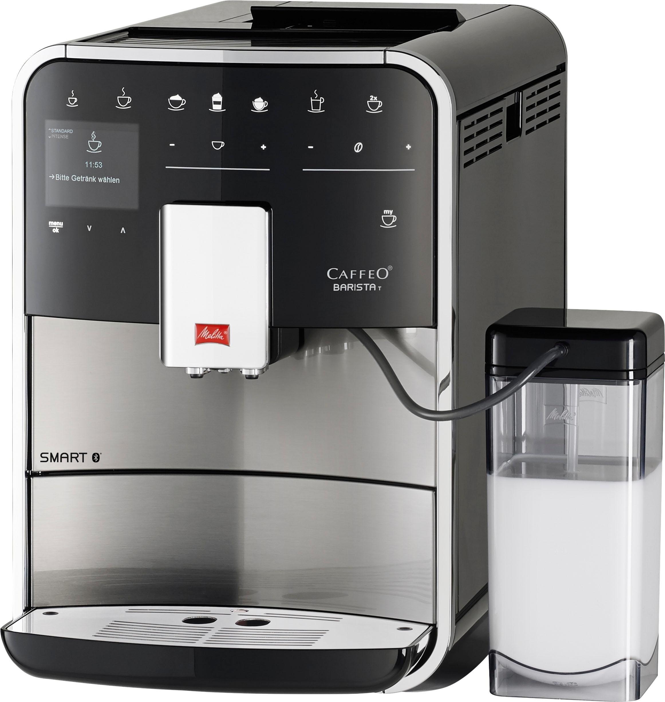 Melitta Kaffeevollautomat »Barista T Smart® F 84/0-100, Edelstahl«, Hochwertige Front aus Edelstahl, 4 Benutzerprofile & 18 Kaffeerezepte