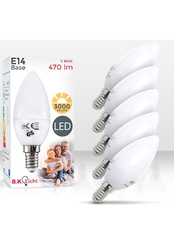 B.K.Licht LED-Leuchtmittel, E14, 5 St., Warmweiß, LED-Lampe Glühbirne 5 Watt 470 Lumen... kaufen