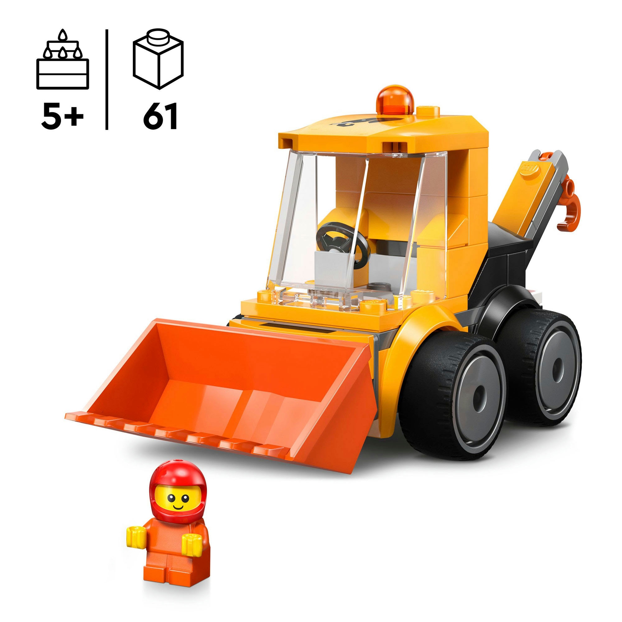 LEGO® Konstruktionsspielsteine »Coole Flitzer – Radlader (60483), LEGO City« Made in Europe