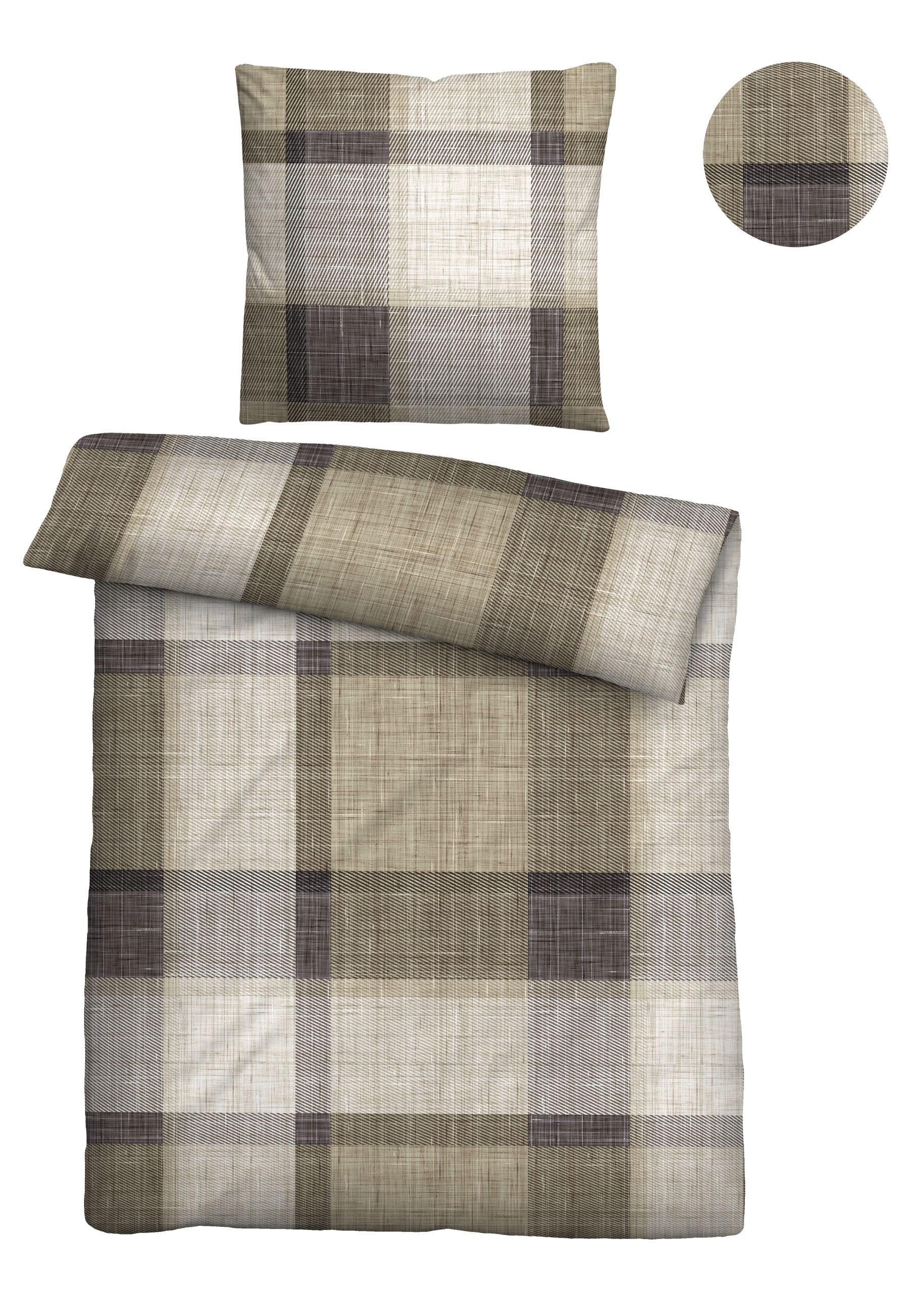 Biberna Bettwäsche »0004101« 2 Stk. tlg. wohlig warm + weich, pflegeleicht, 100% Baumwolle, Reißverschluss