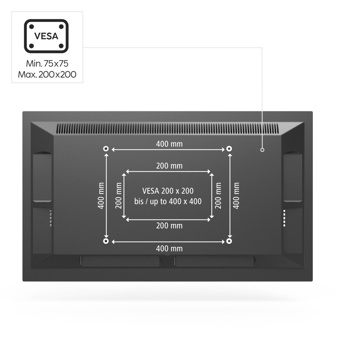 Hama TV-Deckenhalterung »Halterung, schwenkbar, neigbar, ausziehbar von 94 - 191 cm (37" - 75")«, bis 117 cm Zoll, max. 45 kg, 43", 50", 55", 65"