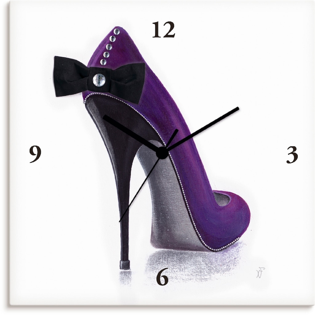 Artland Wanduhr »Damenschuh - Violettes Modell«
