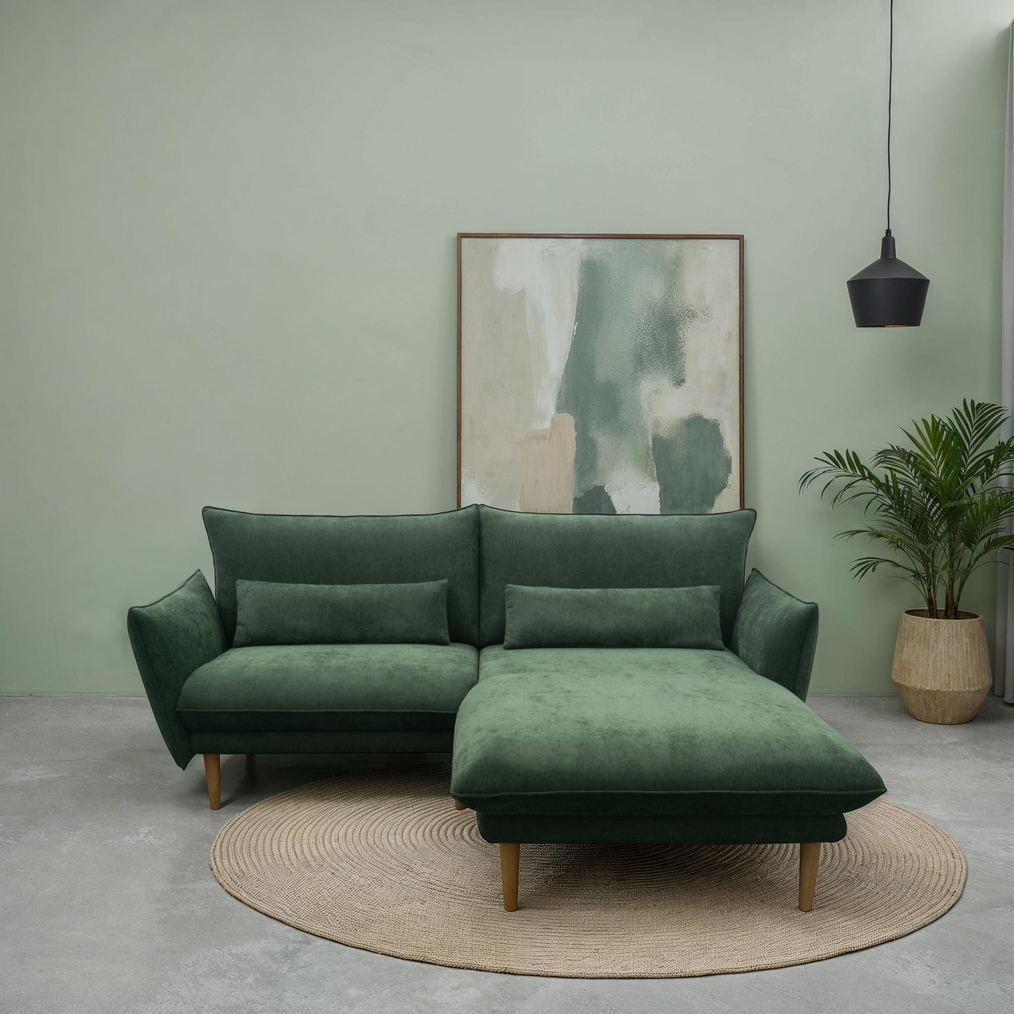 DOMO collection Ecksofa »Leuven kompakte Stellmaße, Breite 200 cm, schmale günstig online kaufen