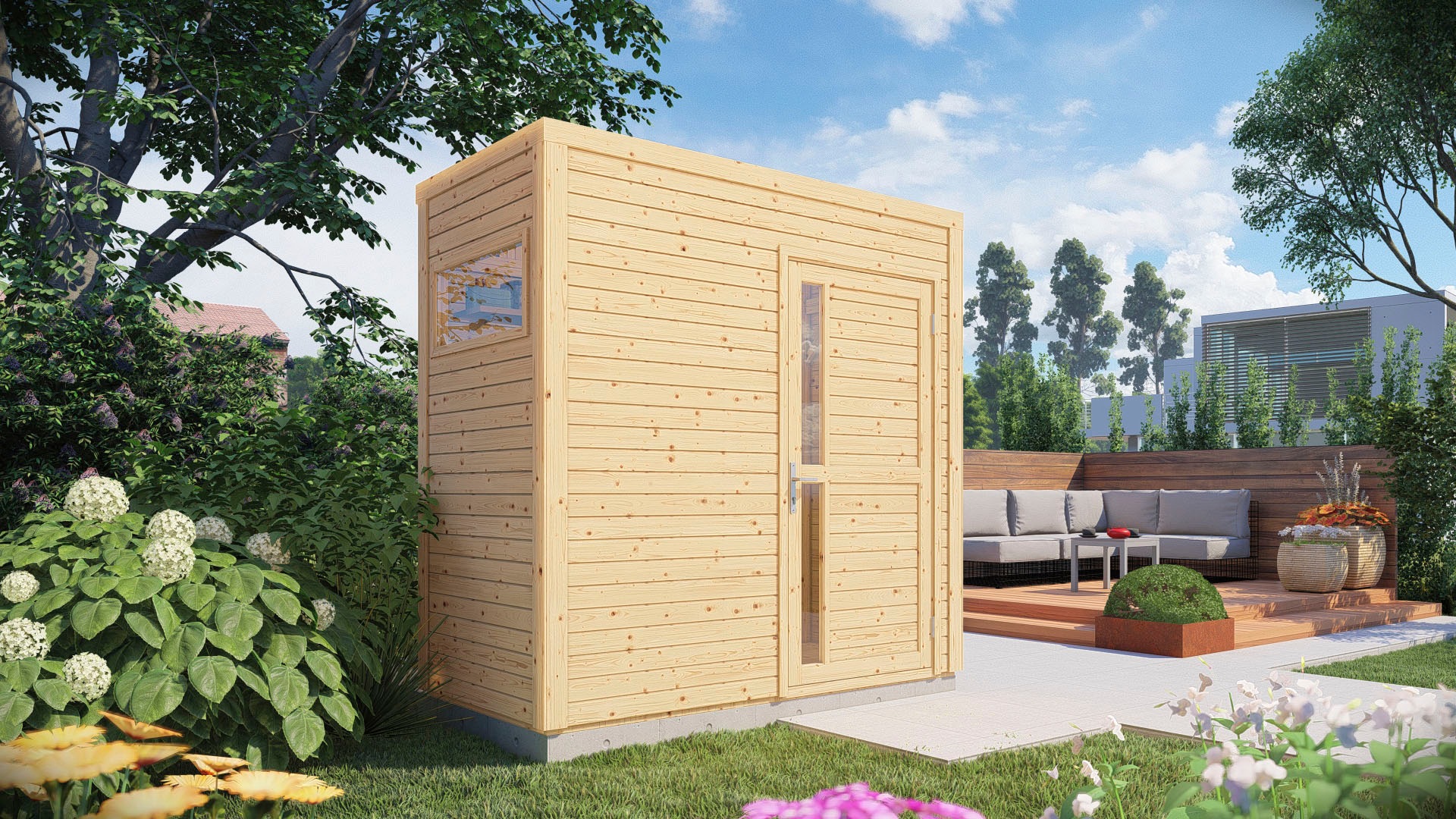 KONIFERA Gartenhaus »Cubus 1«, Inklusive Fußboden
