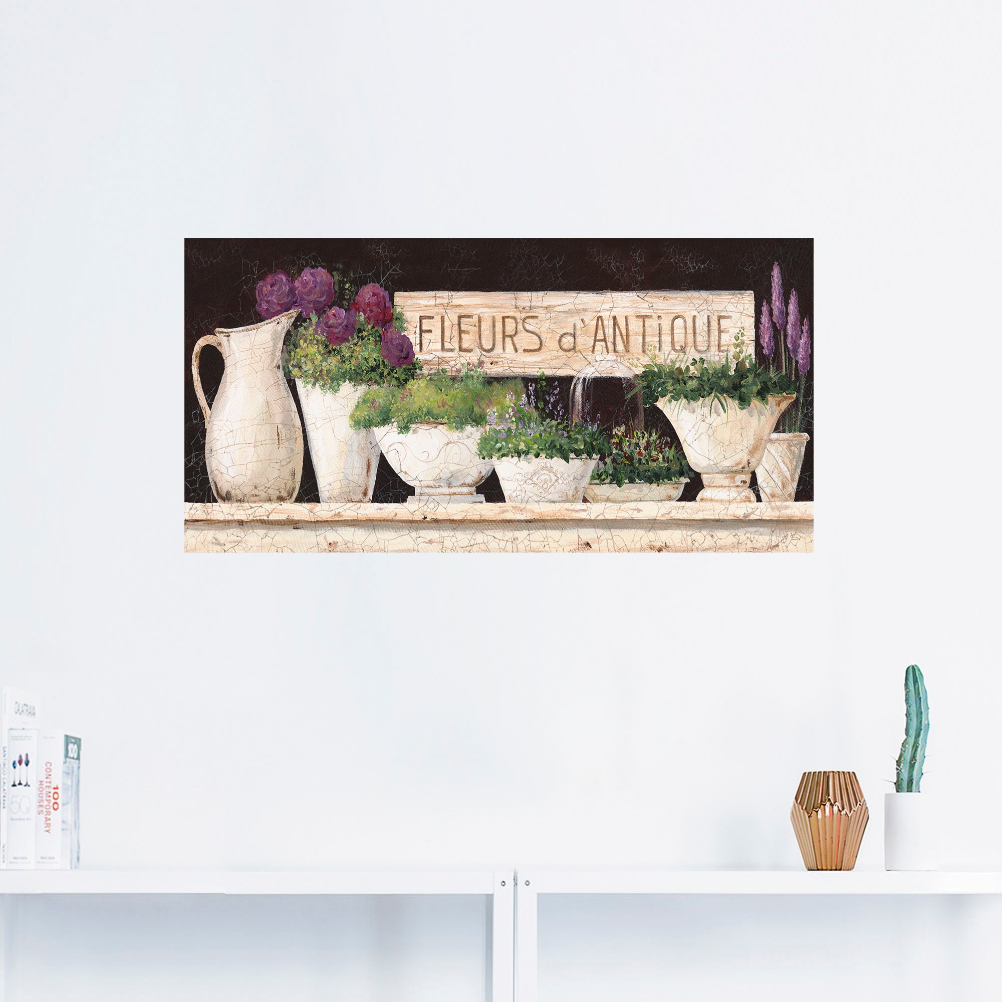 Artland Wandbild »Antike Blumen«, Vasen & Töpfe, (1 St.), als Alubild, Outdoorbild, Leinwandbild, Poster, Wandaufkleber
