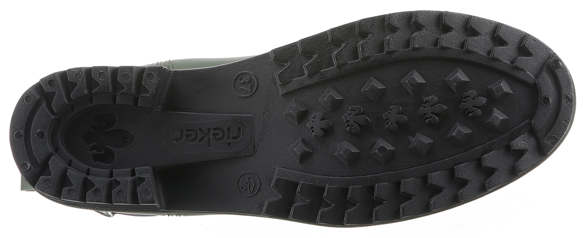 Rieker Chelseaboots, Gummistiefelette, Schlupfboots, Blockabsatz, zum Reinschlüpfen