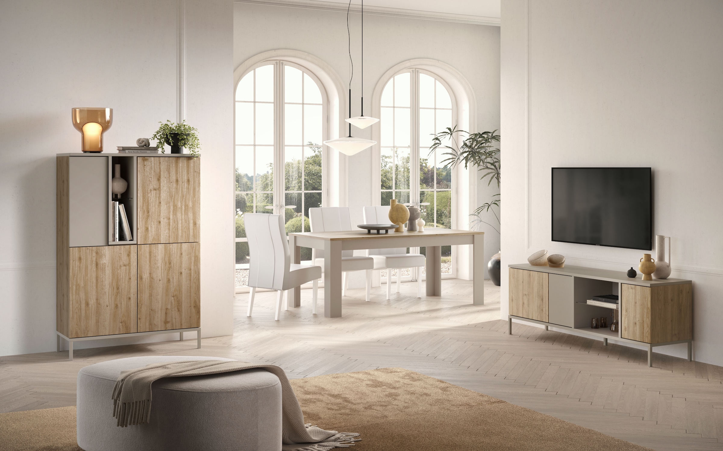 INOSIGN Lowboard »Gent Breite 160 cm, TV-Board mit 3 Türen u. 2 offenen Fächern«, TV-Möbel, TV-Kommode, TV-Schrank, Push-to-open Funktion