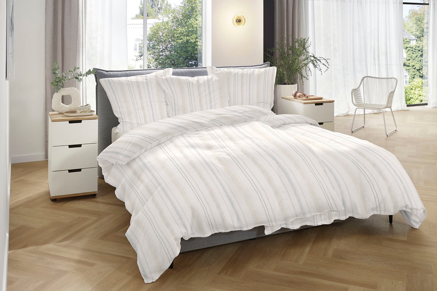 Primera Bettwäsche »Halbleinen-Bettwäsche« 2 tlg. 55% Baumwolle, 45% Leinen