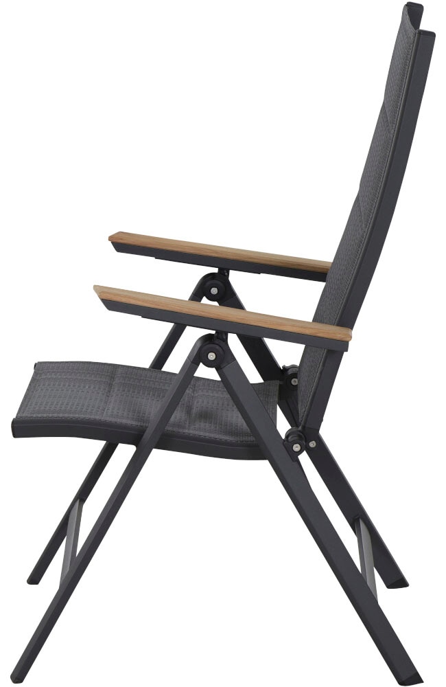 Siena Garden Gartensessel »Tesoro, Klappsessel«, Alu, Textil, Teakholz FSC 100%, verstellbar