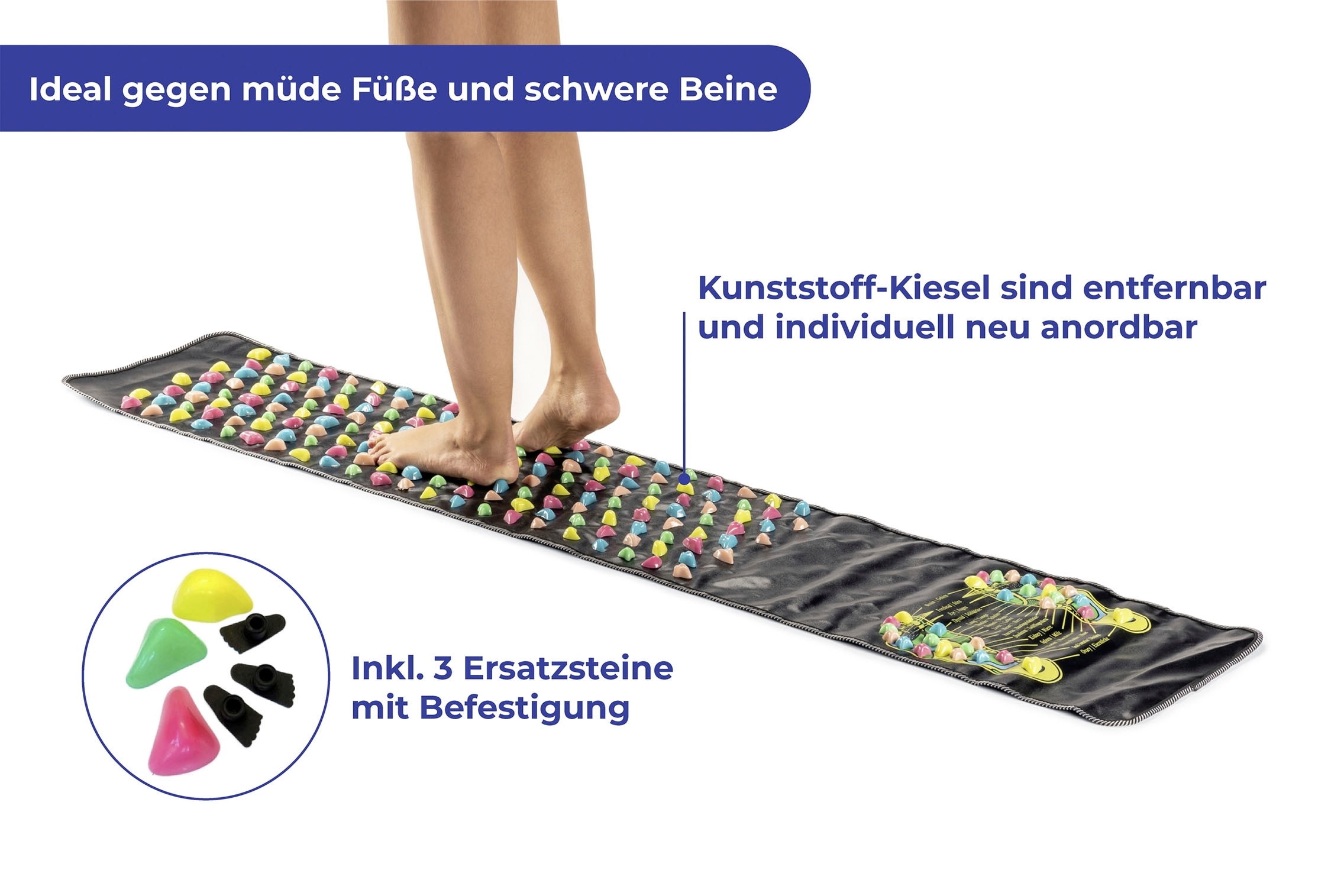 Maximex Fußreflexzonen-Massagematte »mit Socken«, (Set, 2 tlg.), Größe S