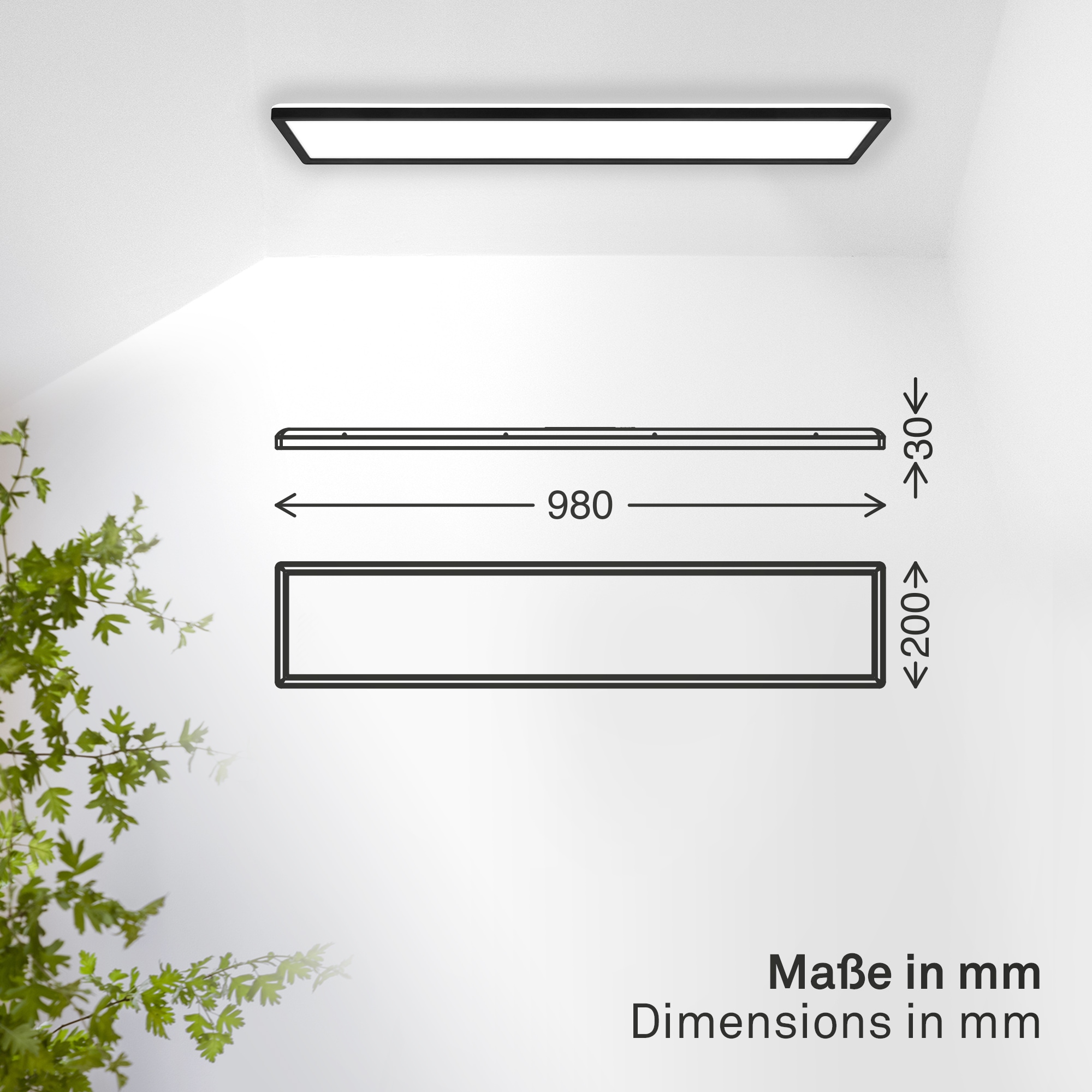 B.K.Licht LED Panel »SHALLOW« LED-Board 1 Stk. Neutralweiß 98x20x3 cm, Badlampe, Badezimmer, Küche, Wohnzimmer