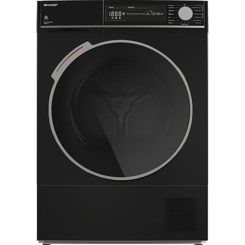 SHARP Wärmepumpentrockner »KD-NHH9S9GB3-DE« Serie T 9 schwarz Super Silent - Tür mit Zweifachverglasung