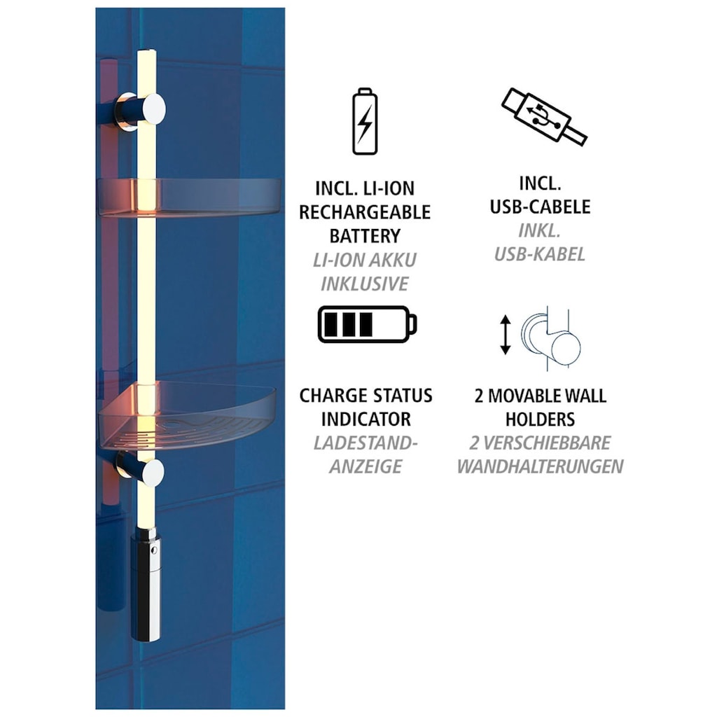 WENKO Duschregal »LED Duscheckregal«