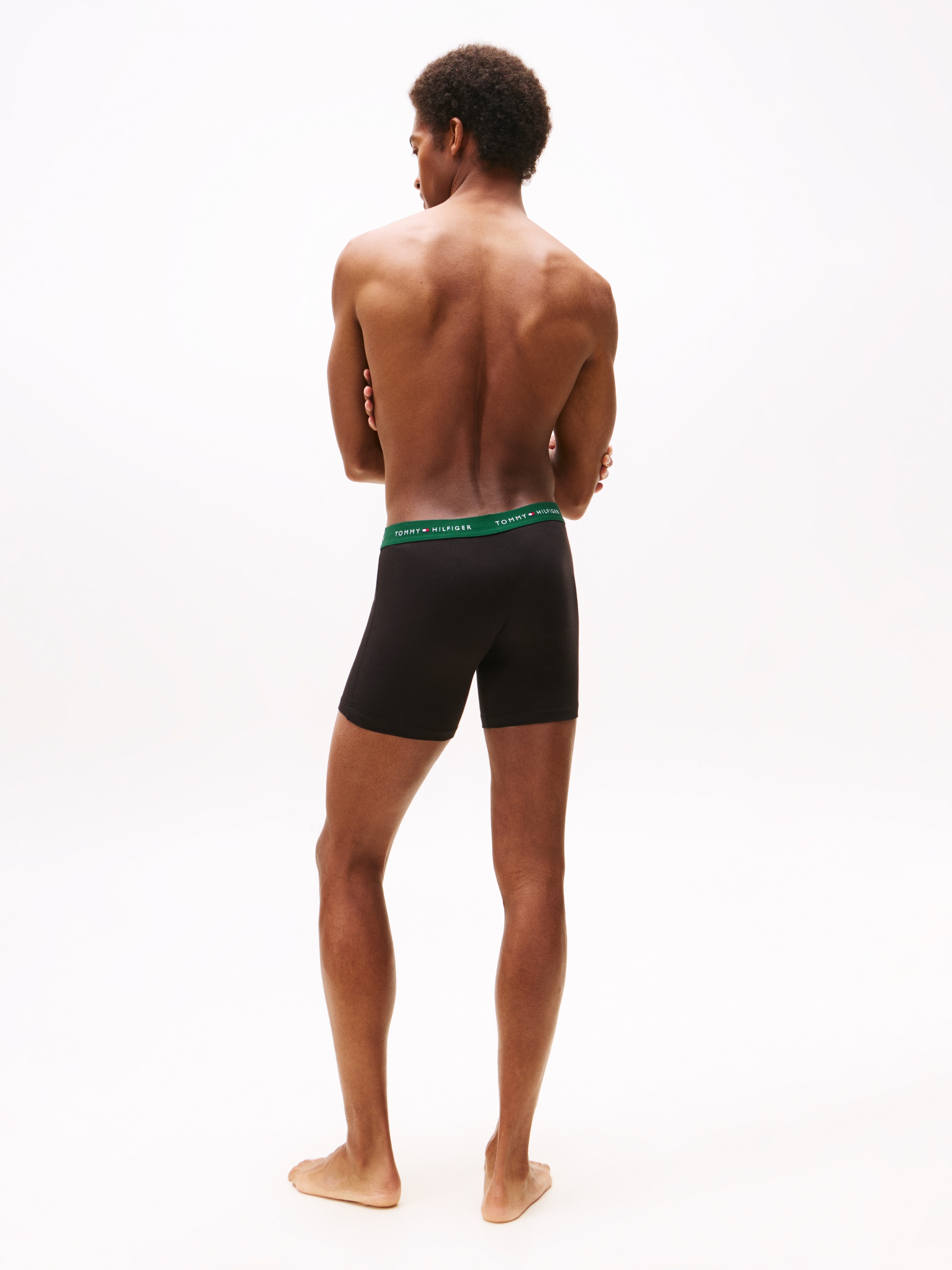 Tommy Hilfiger Underwear Boxershorts »3P BOXER BRIEF WB« Packung, 3er-Pack, 3 Stk. mit kontrastfarbenem Logobund