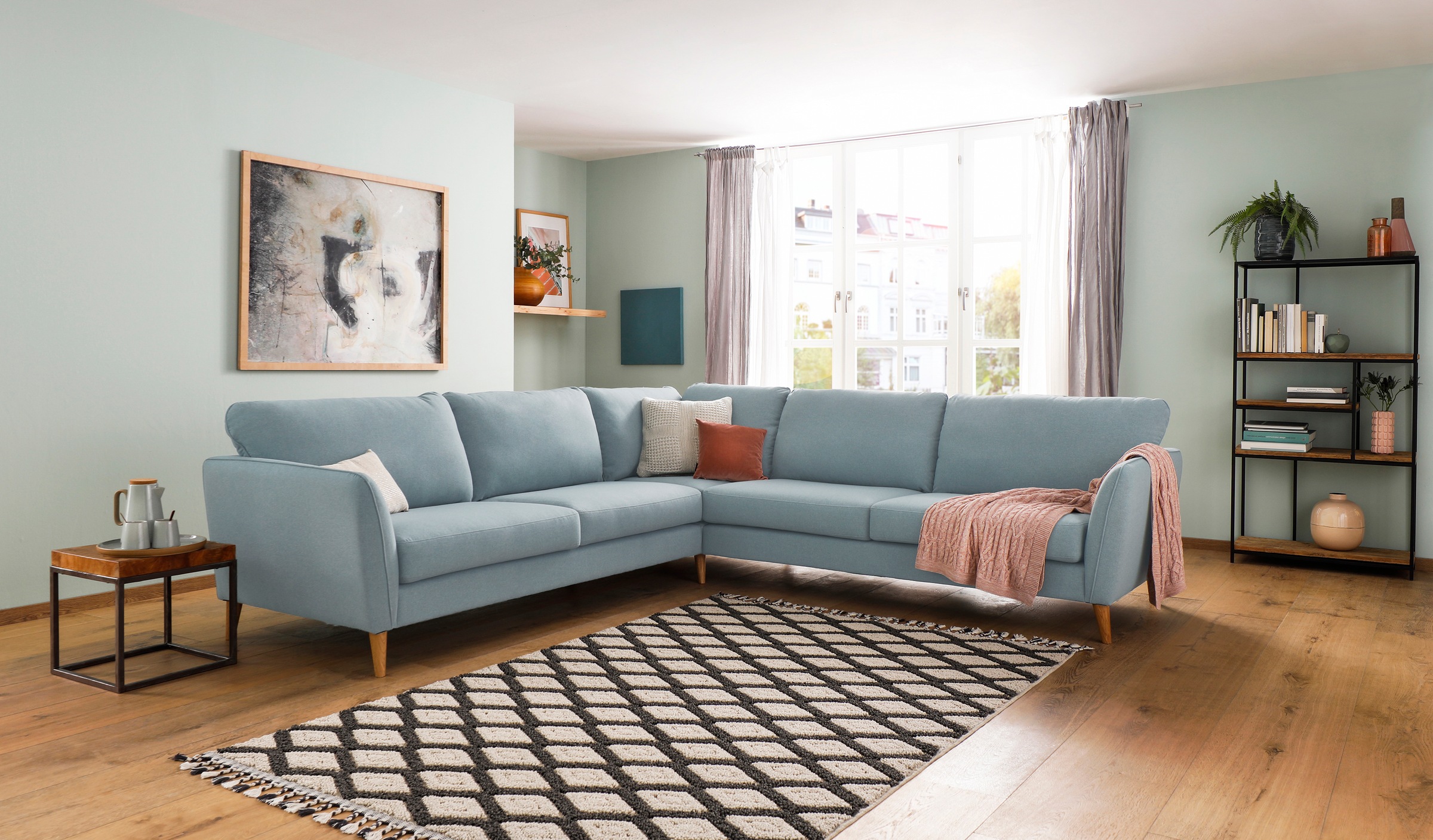 Home affaire Ecksofa »MARSEILLE 278/278 cm, L-Form, Webstoff, Flachgewebe, günstig online kaufen
