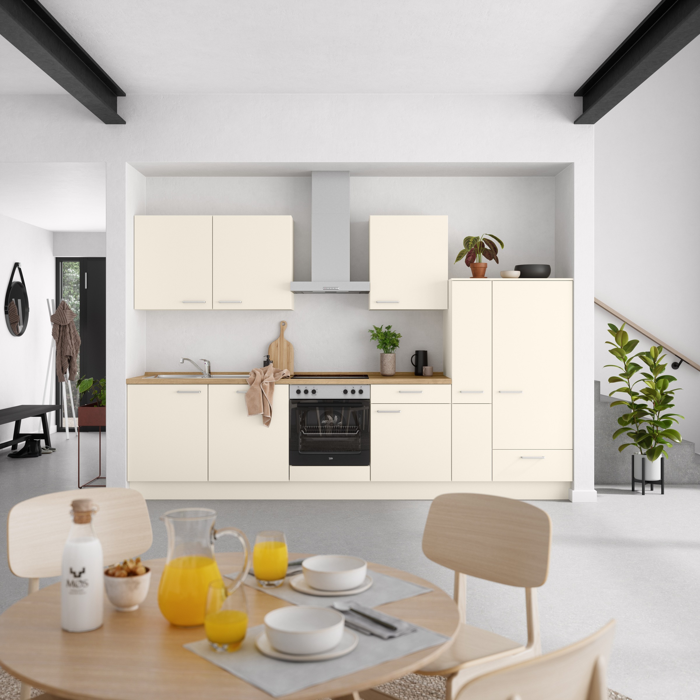 nobilia® Küchenzeile »"Touch I", NEU: individuell anpassbar mit gratis Profi-Beratung« vormontiert, Breite 330 cm, Ausrichtung wählbar, wahlw. mit E-Geräten