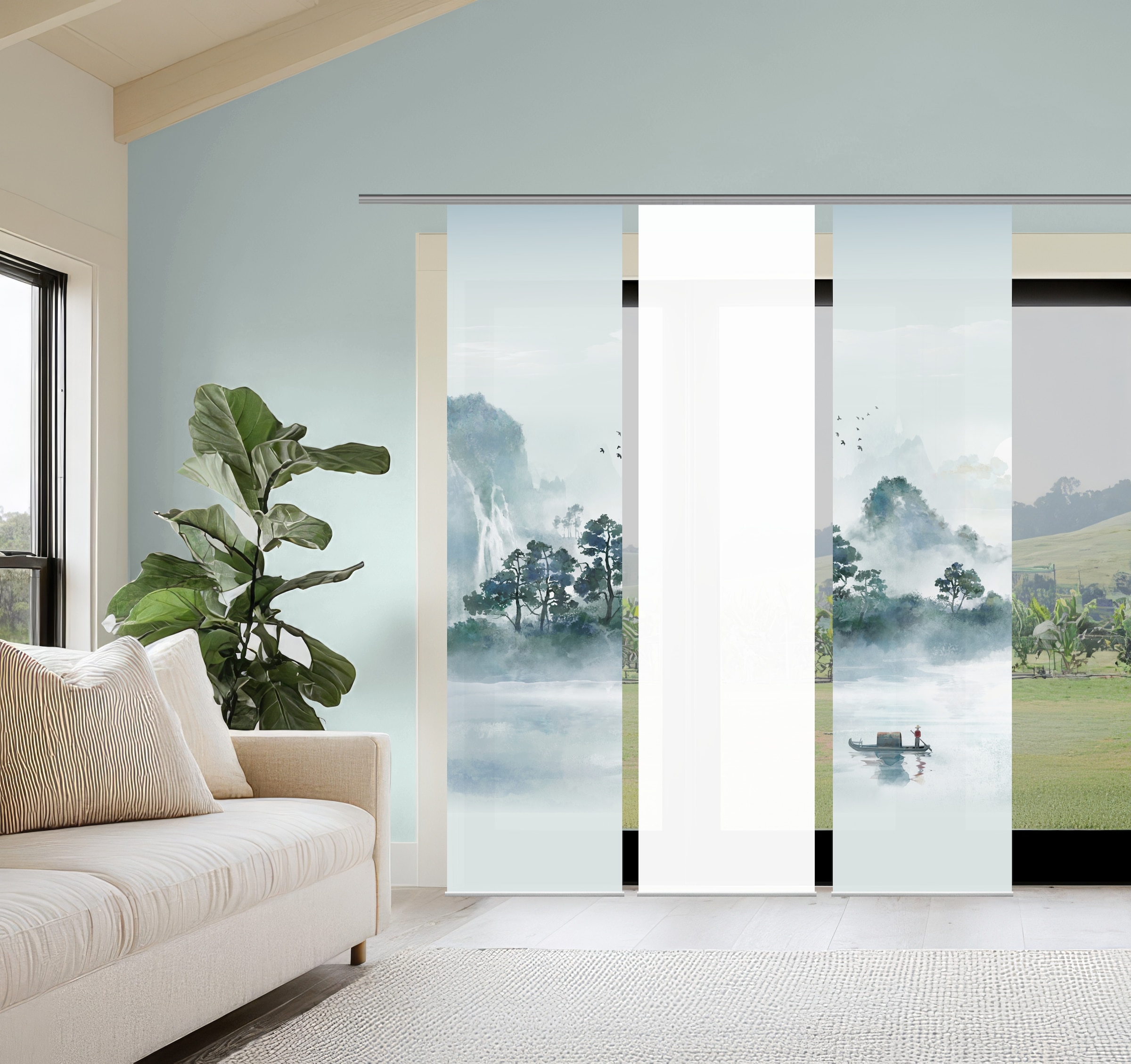 HOME WOHNIDEEN Schiebegardine »VITNAM« Paneelwagen 3 Stk. tlg. Schiebewand günstig online kaufen