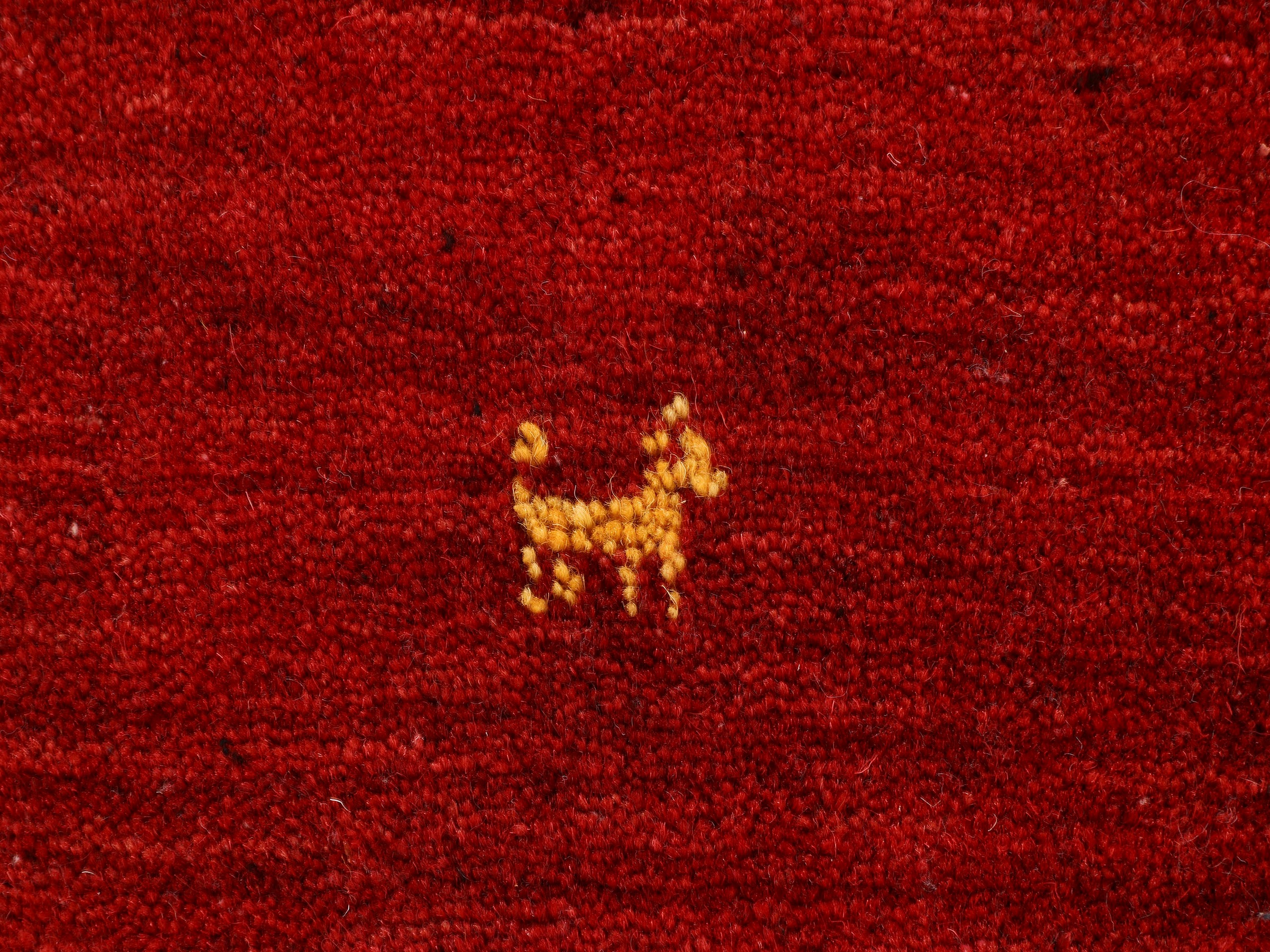 carpetfine Wollteppich »Gabbeh Uni, auch als Läufer erhältlich«, rechteckig, 15 mm Höhe, reine Wolle, handgewebt, Gabbeh Loom Tiermotiv, große Farbauswahl