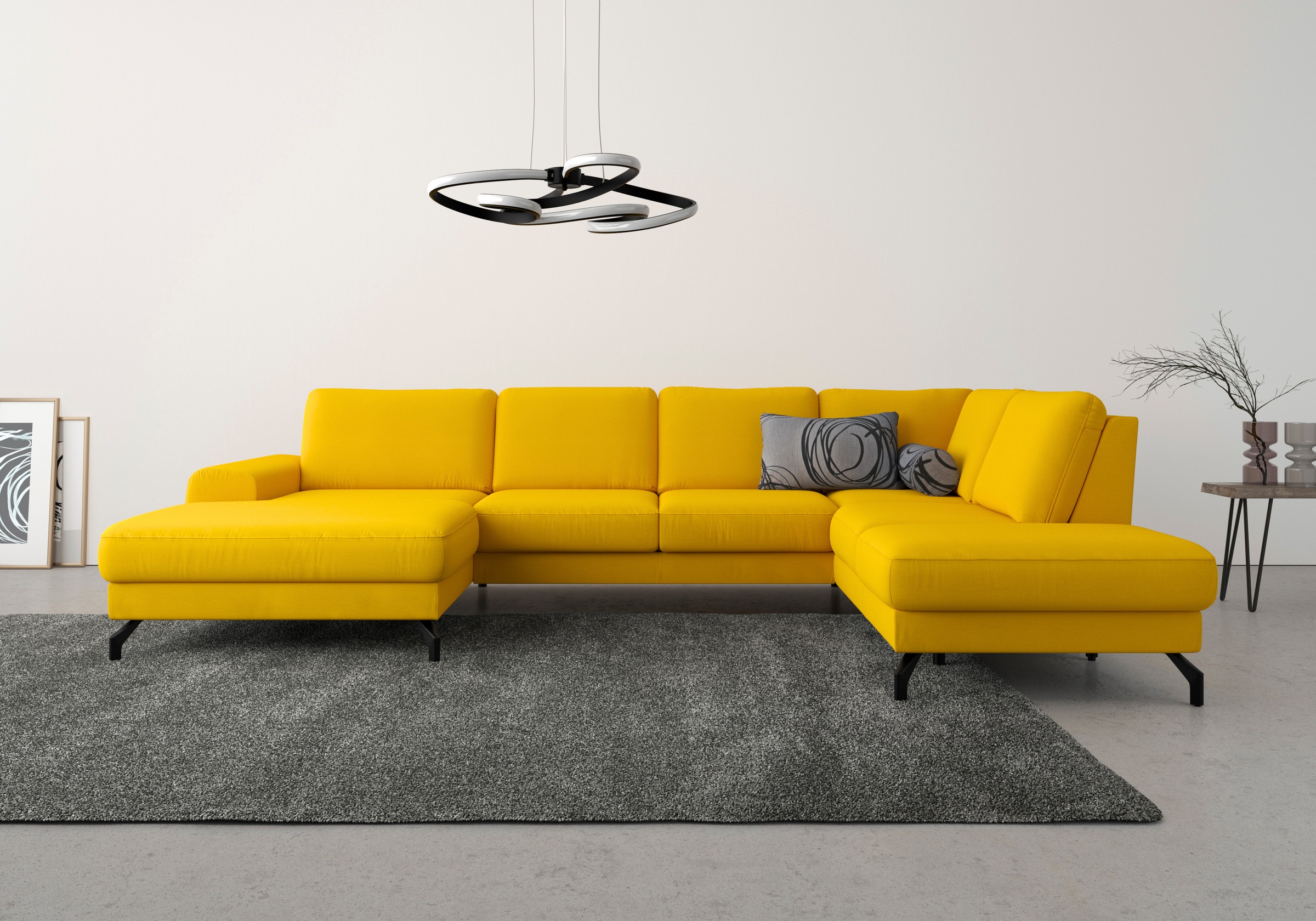 sit&more Wohnlandschaft »Cinturo U-Form«, inklusive Sitztiefenverstellung und Federkern, Sitzhöhe 45 cm