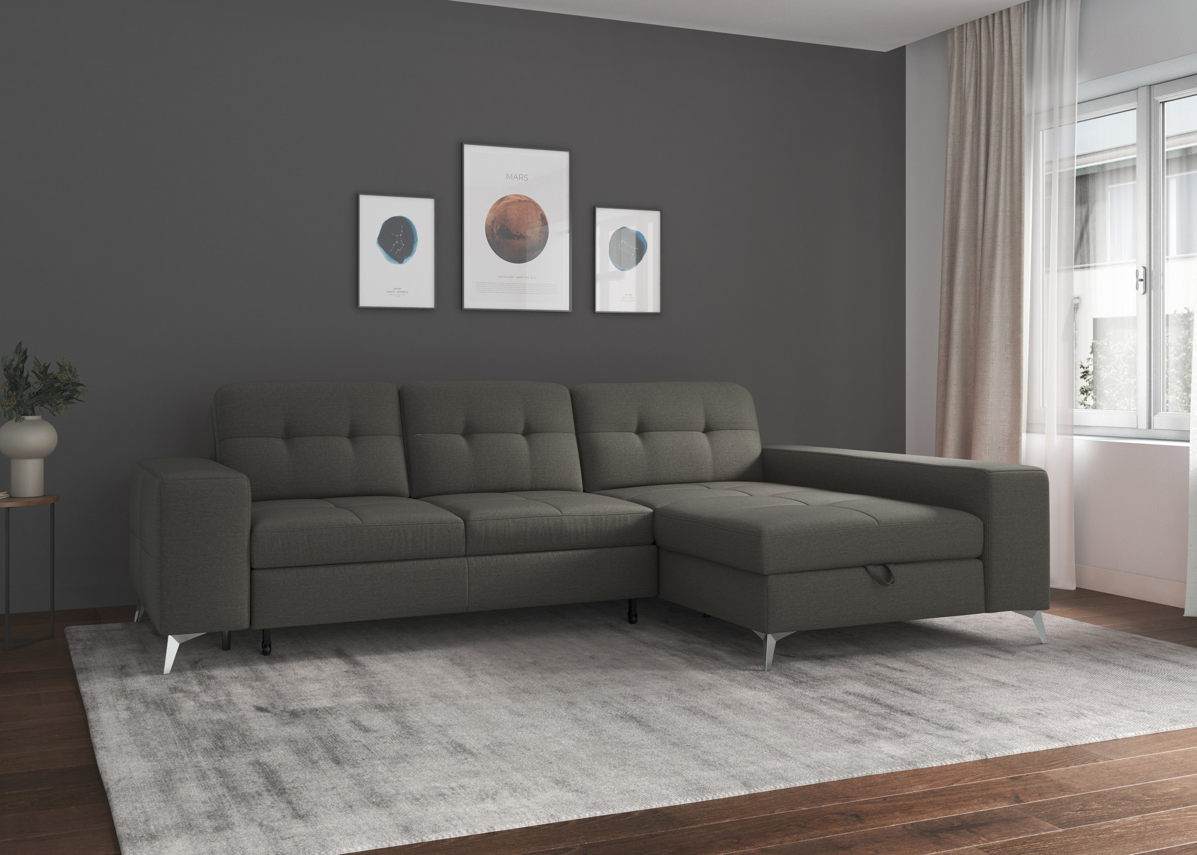 sit&more Ecksofa »Baviene L-Form« inklusive Sitztiefenverstellung und Feder günstig online kaufen