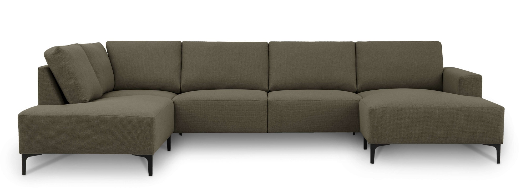 Home affaire Wohnlandschaft »Tournon U-Form, XXL Sofa, Breite 333 cm, Webstoff, Chenille«, Designsofa im nordischen Stil, Wellenunterfederung, Metallfüße
