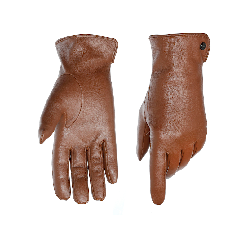 PEARLWOOD Lederhandschuhe »PAM« 1 Paar, weiches Fleece-Innenfutter, Temperaturregulierend, Seitenschlitz cognac