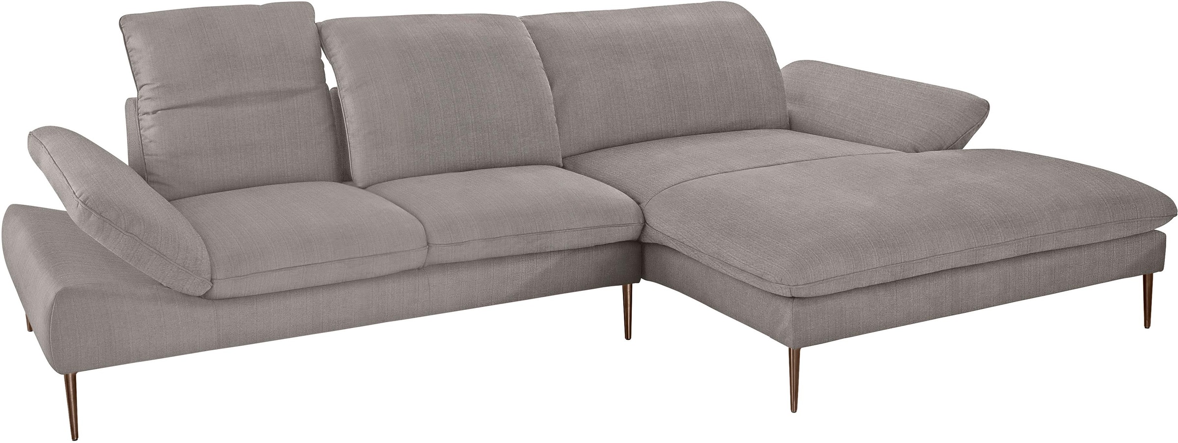 W.SCHILLIG Ecksofa »enjoy&MORE, Designsofa, bequem, elegant und zeitlos, L-Form«, Sitztiefenverstellung, Füße bronze pulverbeschichtet, Breite 340 cm