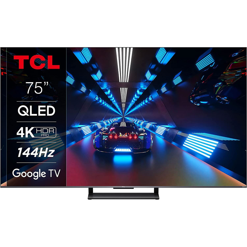 TCL QLED-Fernseher »75C731X2« 189 cm/75 ′′ Smart-TV 4K HDR Pro, Dolby Atmos, HDMI 2.1, Metallgehäuse, ONKYO-Sound anthrazit 2.0 ONKYO-Sound, Google...