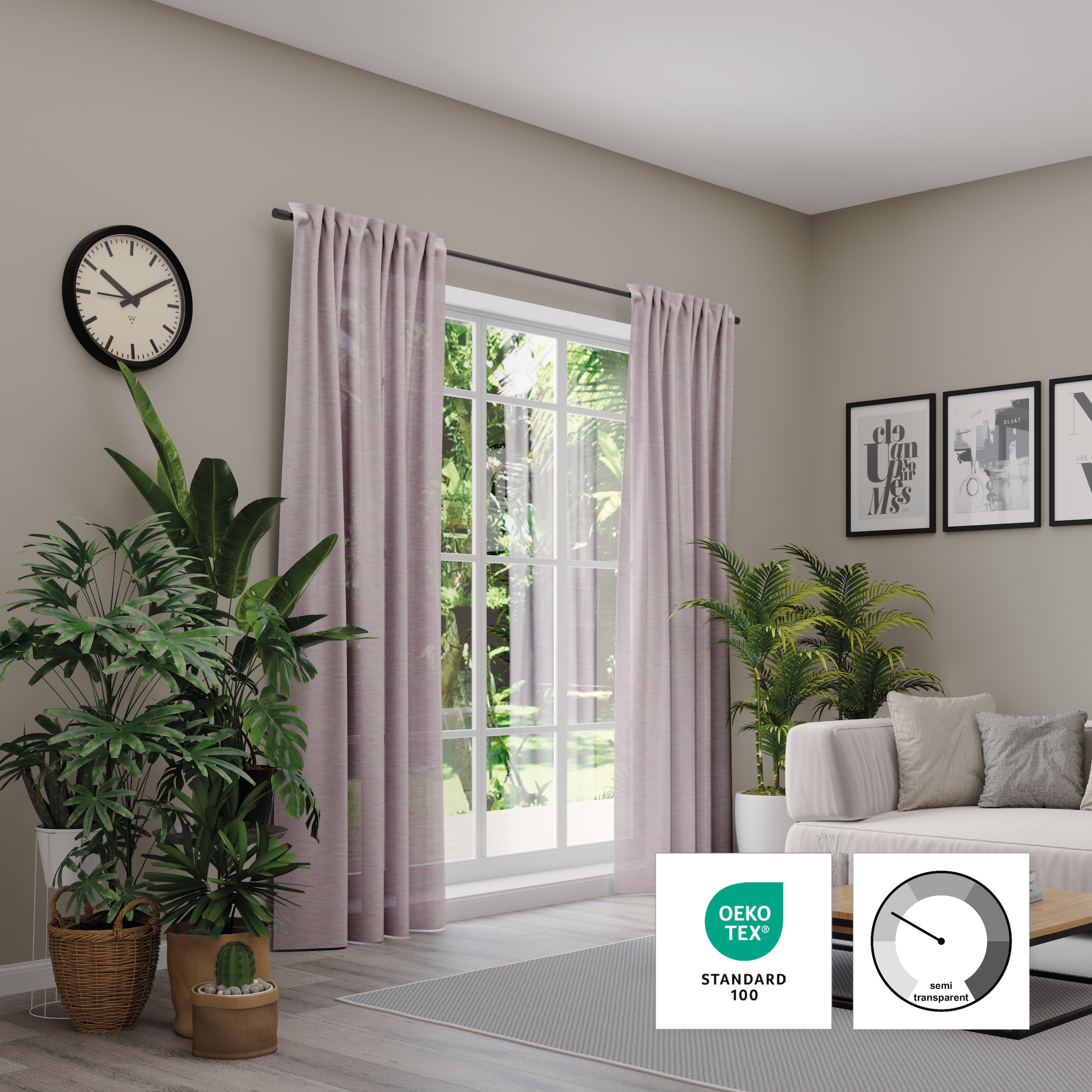 Neutex for you! Vorhang »Biella« verdeckte Schlaufen 1 Stk. tlg. HxB: 245x142, Schal mit verdeckten Schlaufen