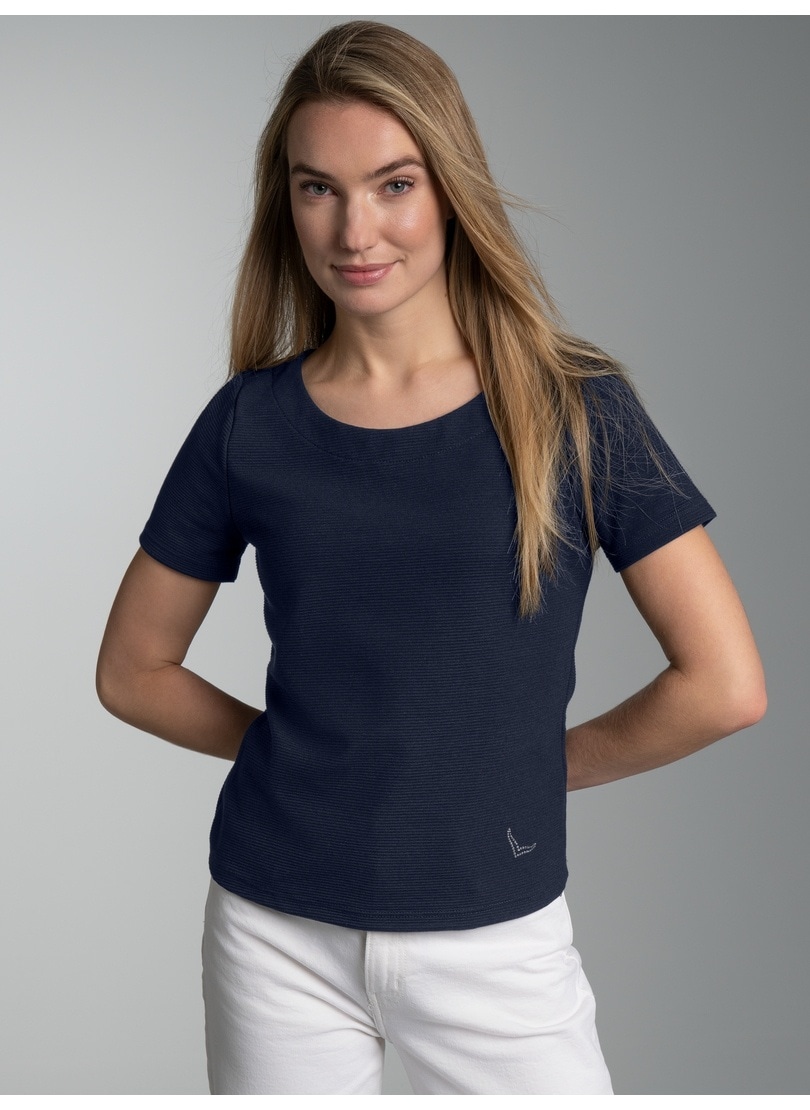 Trigema Sweatshirt »TRIGEMA Shirt mit kurzen Ärmeln mit Kristallsteinen«
