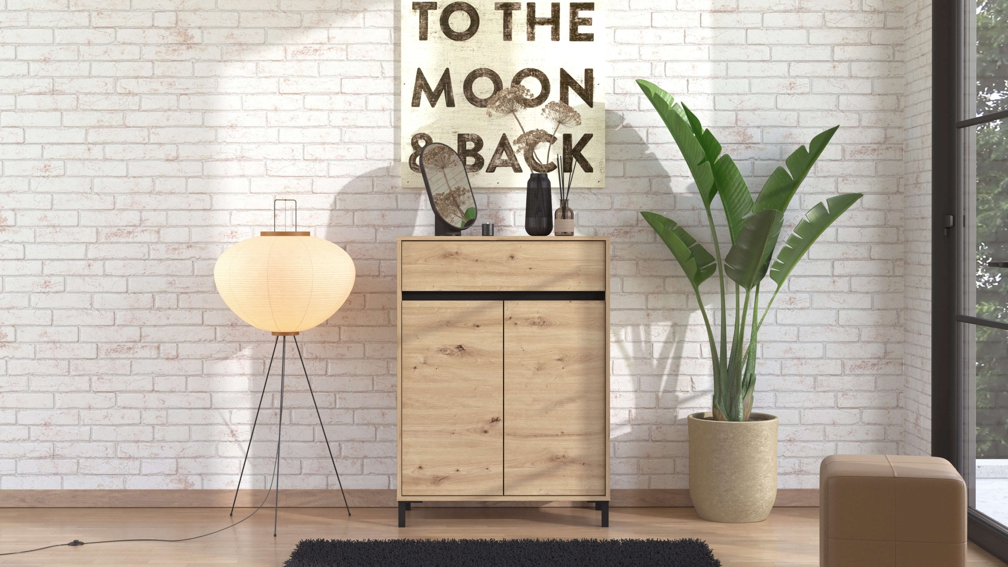 Home affaire Schuhkommode »Flannan, Schuhregal, Schuhschrank, Gesamthöhe 109,5 cm« drei Regale und eine Schublade, Gesamtbreite 80 cm