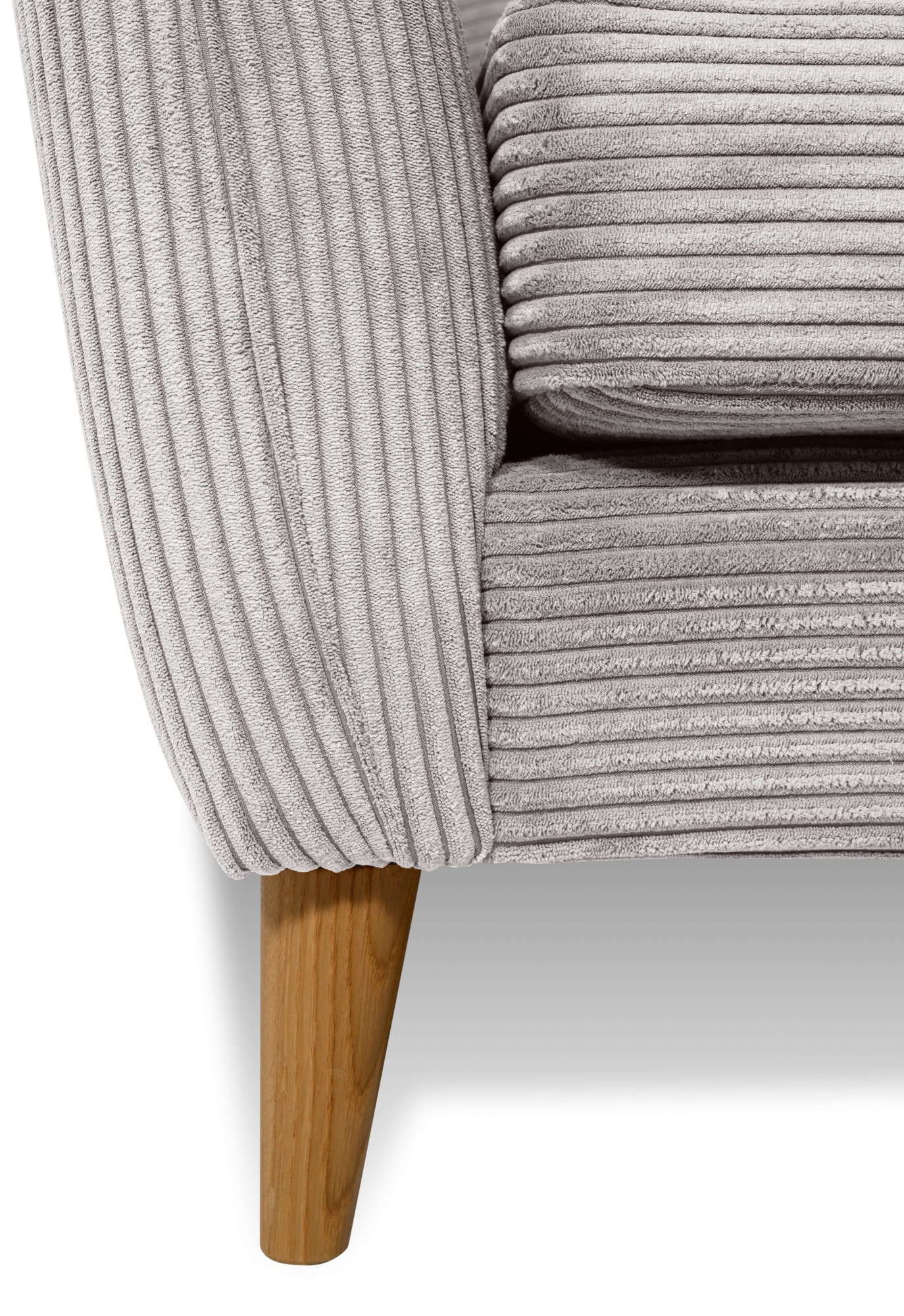 Home affaire 2-Sitzer »MARSEILLE Kompaktsofa 170 cm, Cord, Flachgewebe, Struktur, Webstoff« Massivholzbeine Eiche, Landhausstil, Wellenunterfederung