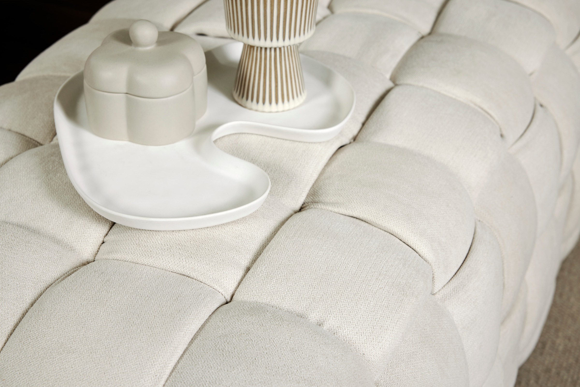 Jahnke Hockerbank »WEB ART L«, (1 St.), Hocker, Couchtisch, Beistelltisch gepolstert in edler Flechtoptik